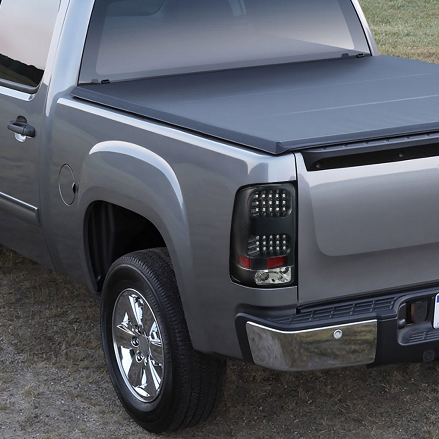 2007-2013 GMC Sierra 1500 2500HD 3500HD LED Tail Lights - V2 Matt Black