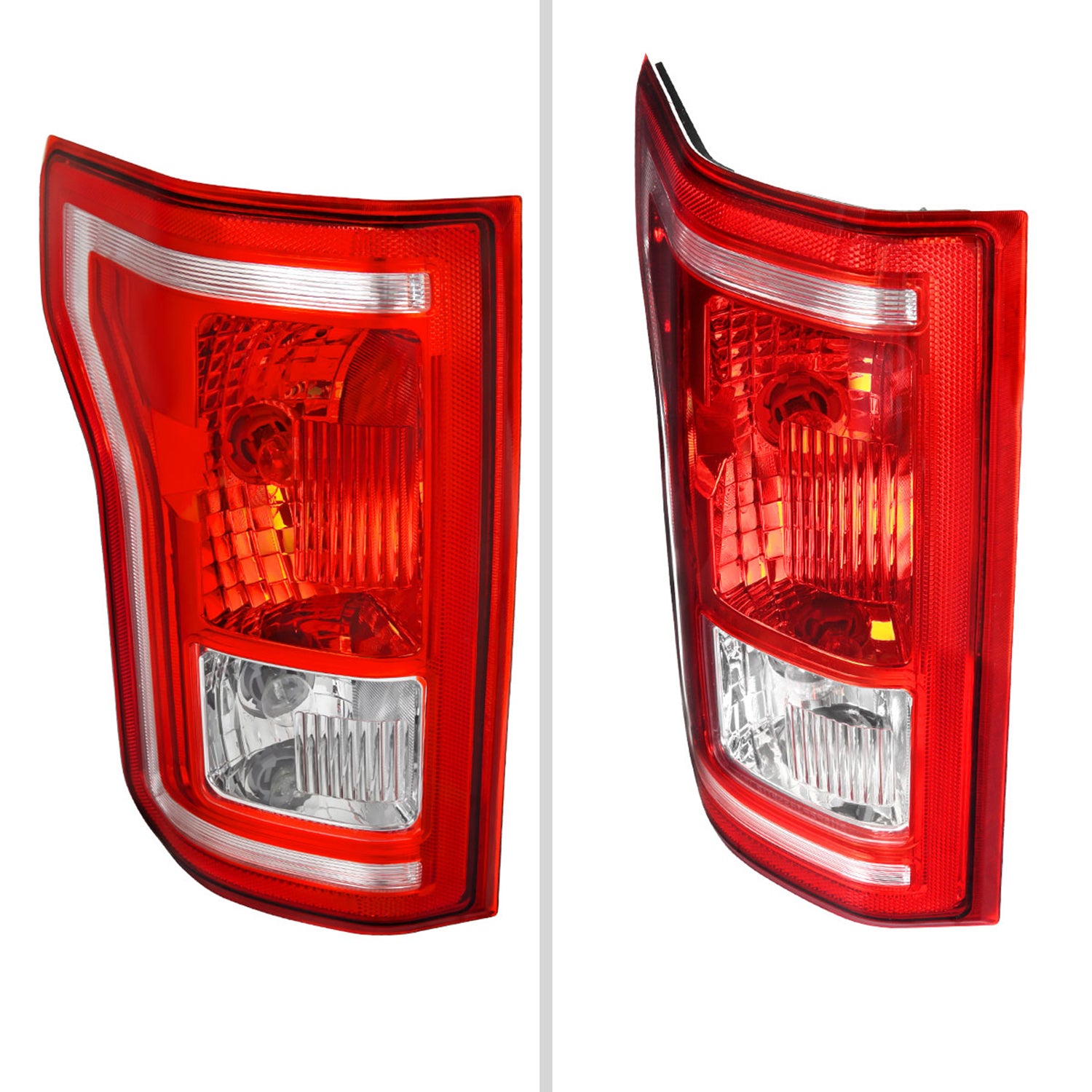 2015-2017 Ford F-150 Factory Driver/Left Tail Light Assembly Chrome/Red Clear