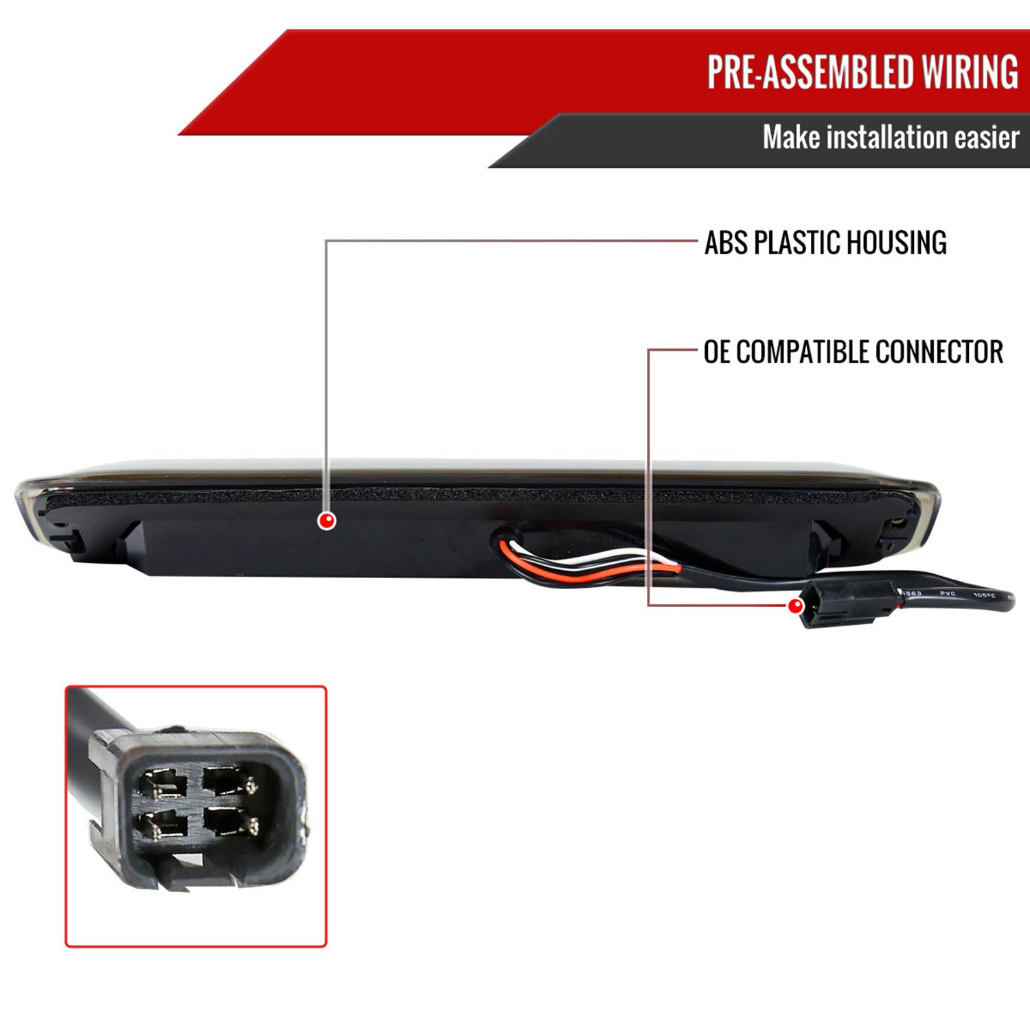 1999-2002 Chevy Silverado/ 99-2006 GMC Sierra LED 3rd Brake Light Chrome/Smoke