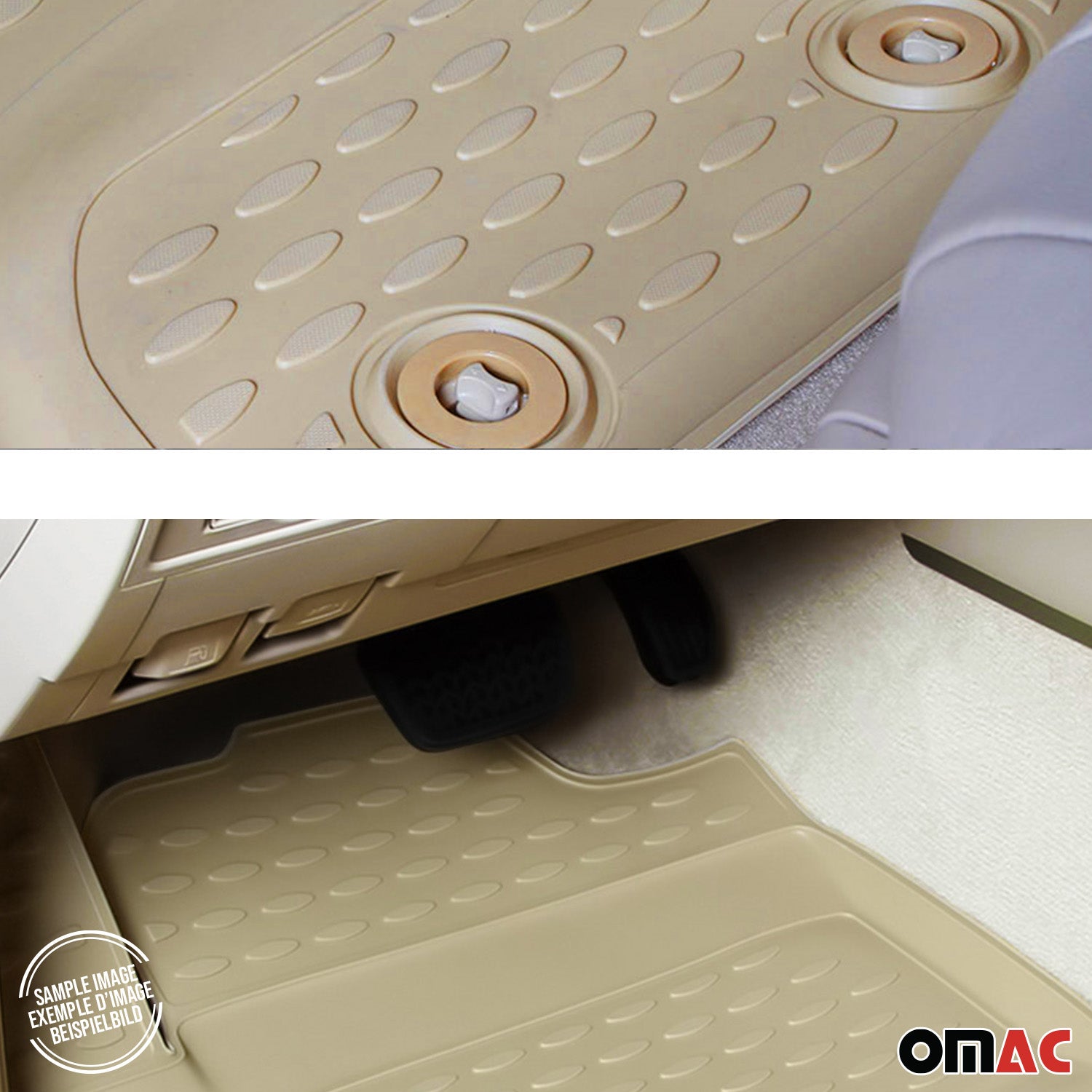 2017-2026 Audi Q7 Q8 (Typ 4M) Floor Mats Liners Full Set All Weather Beige