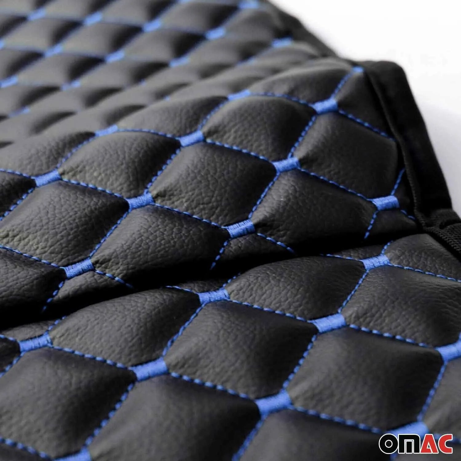 Cadillac Escalade Leather Breathable Front Seat Cover Pads Black Blue 1Pc