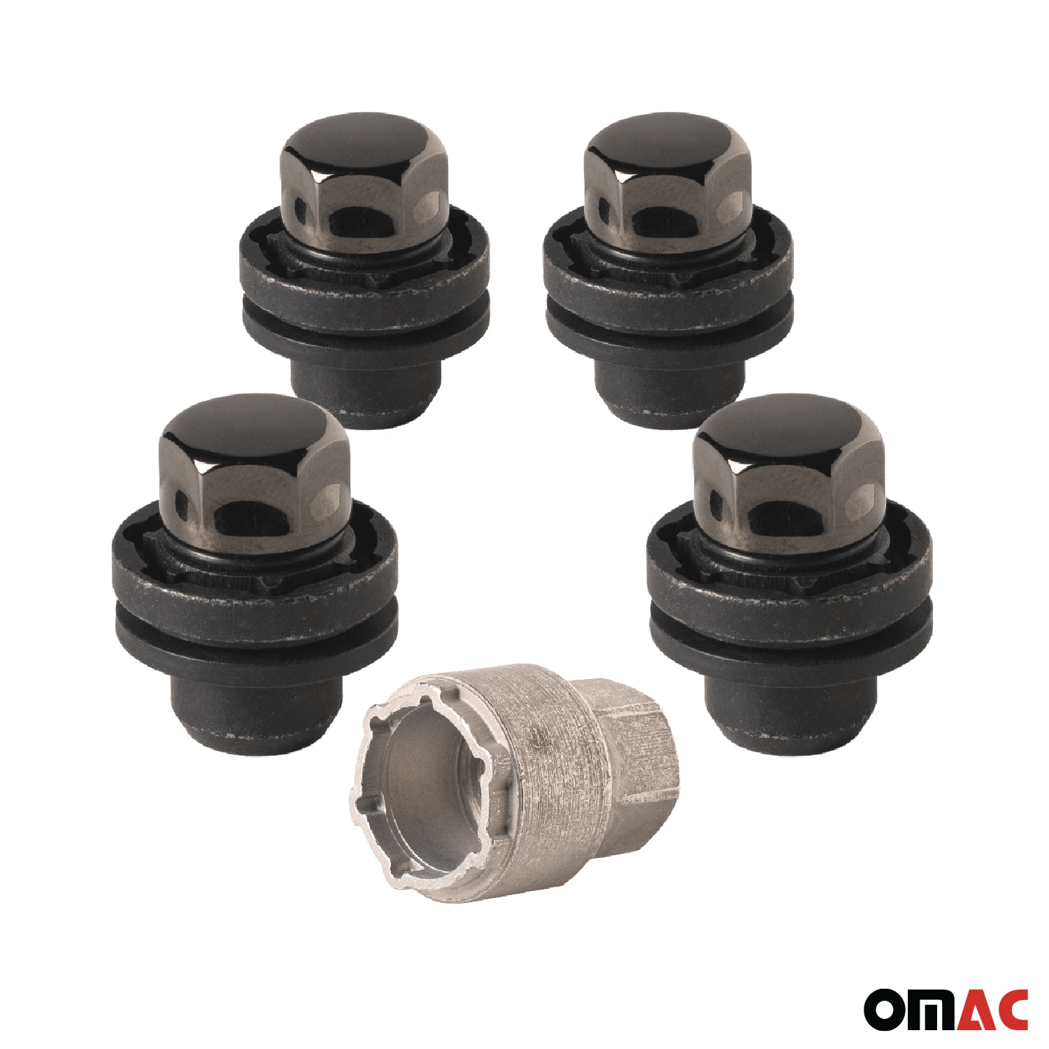 Wheel Lock Kit for Mitsubishi Lancer Outlander M12X1,5 Chromed Black 4Locks&1Key