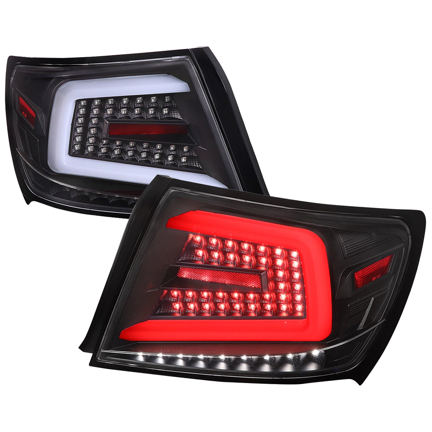 2008-2014 Subaru Impreza WRX/STI LED Turn Signal Tail Lights Matt Black/Clear
