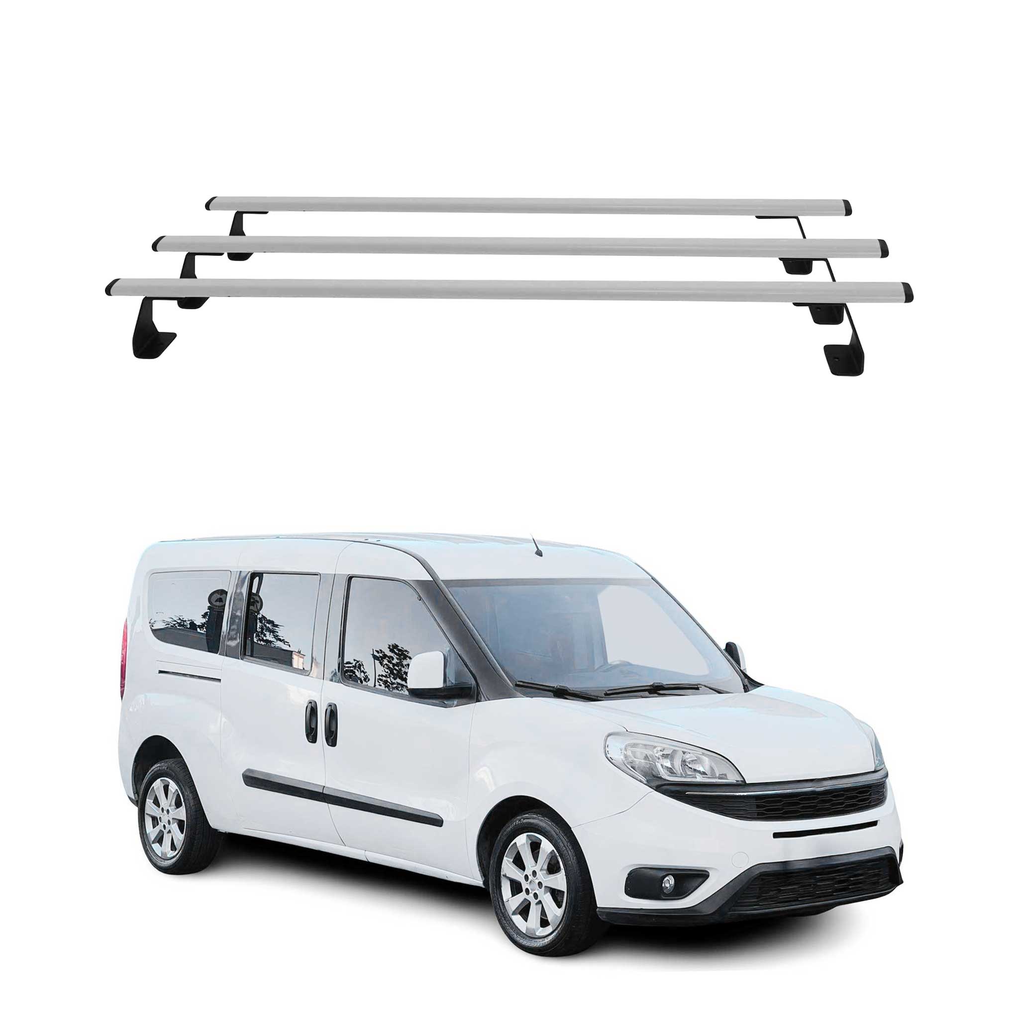 2015-2021 Ram Promaster City Roof Rack Cross Bars 3Pcs Silver