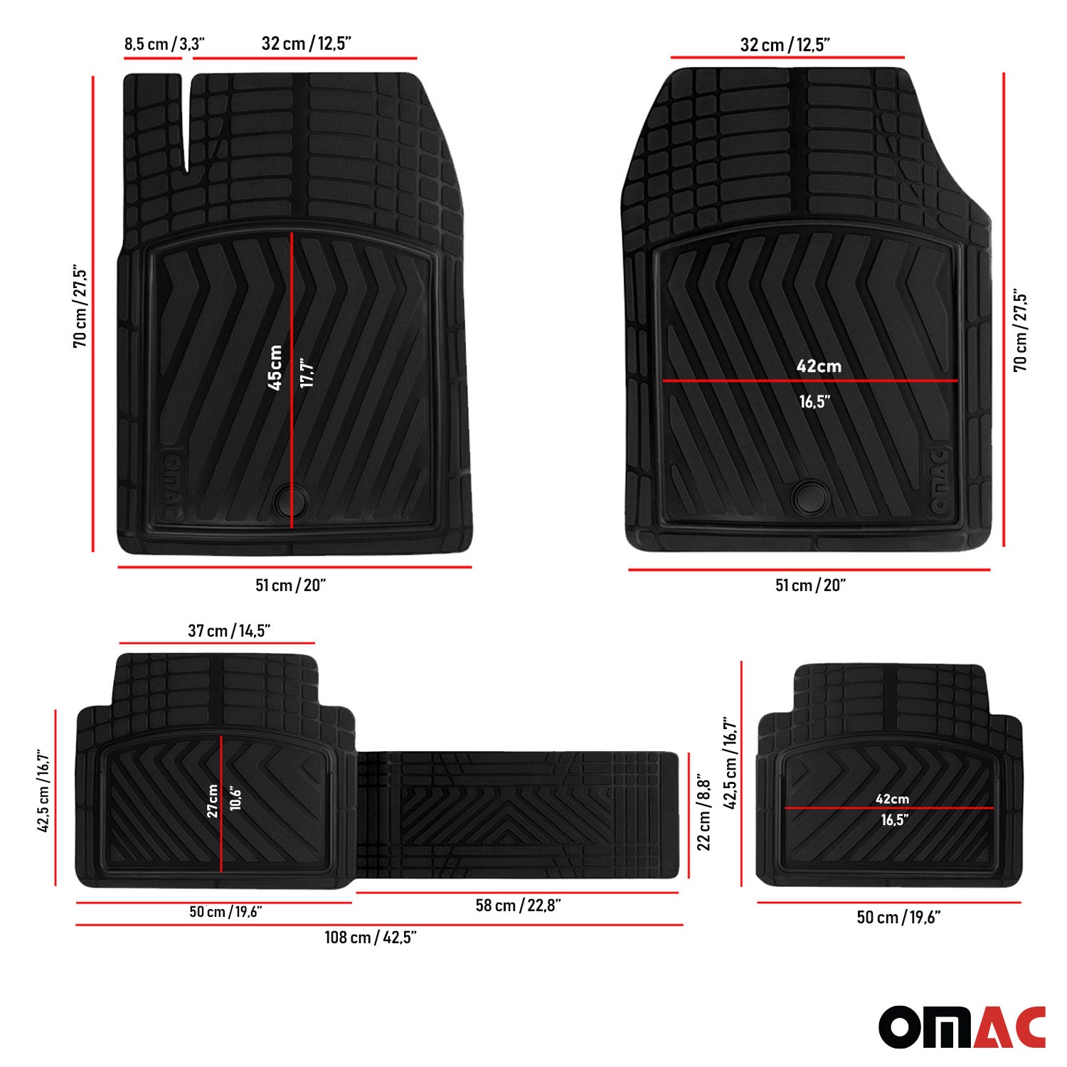 2021-2026 Kia Seltos Semi-Custom fit Floor Mats Liner All Weather 3D Black Waterproof 4Pcs