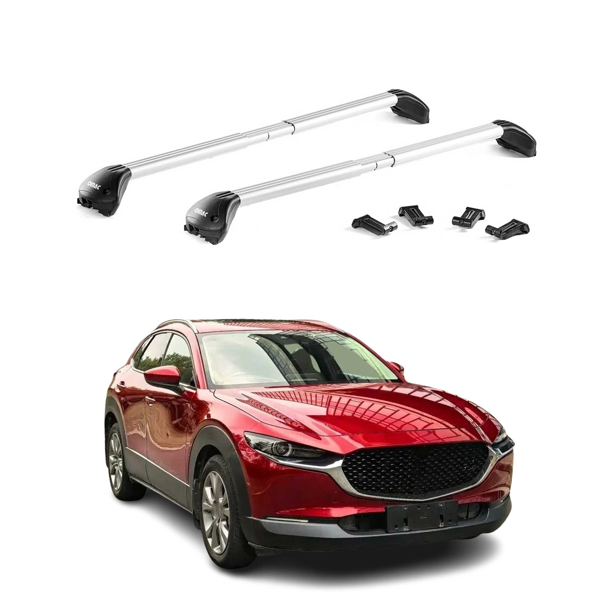 2020-2026 Mazda CX-30 Roof Rack Cross Bars Luggage Carrier Alu Silver 2x