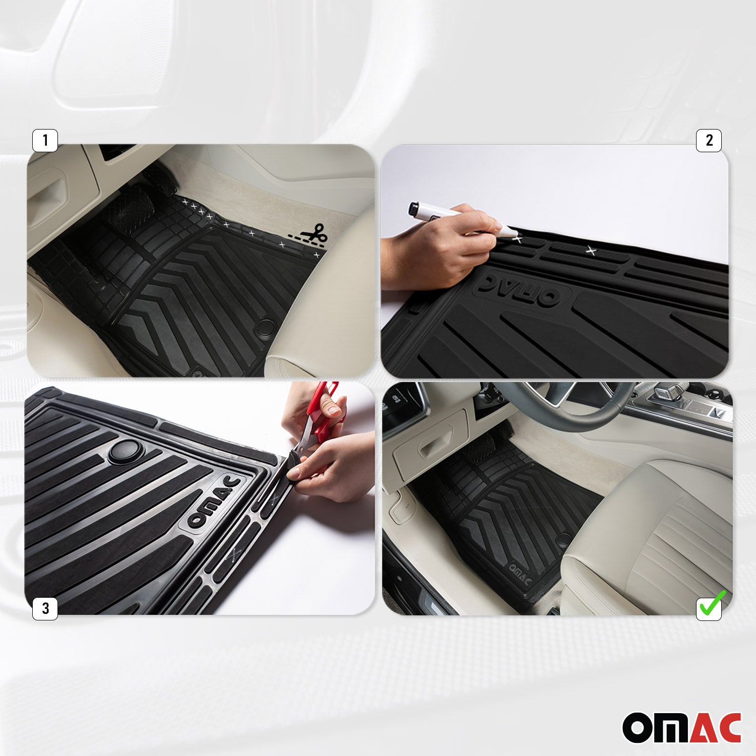 2020-2026 Tesla Model Y Semi-Custom fit Floor Mats Liner All Weather 3D Black Waterproof 4Pcs