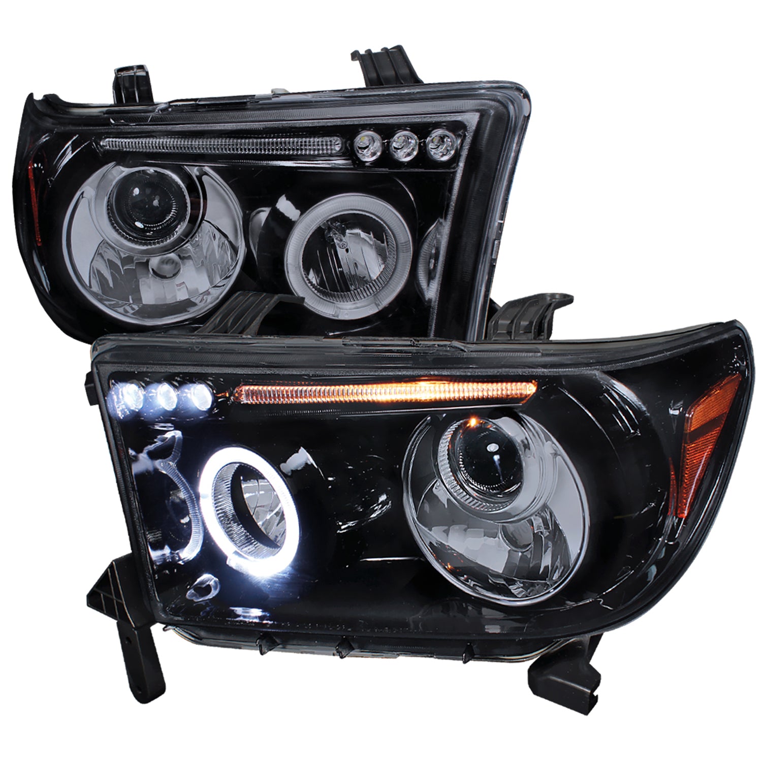 2007-2013 Toyota Tundra/ 08-2017 Sequoia Single Halo Projector Headlights Smoke