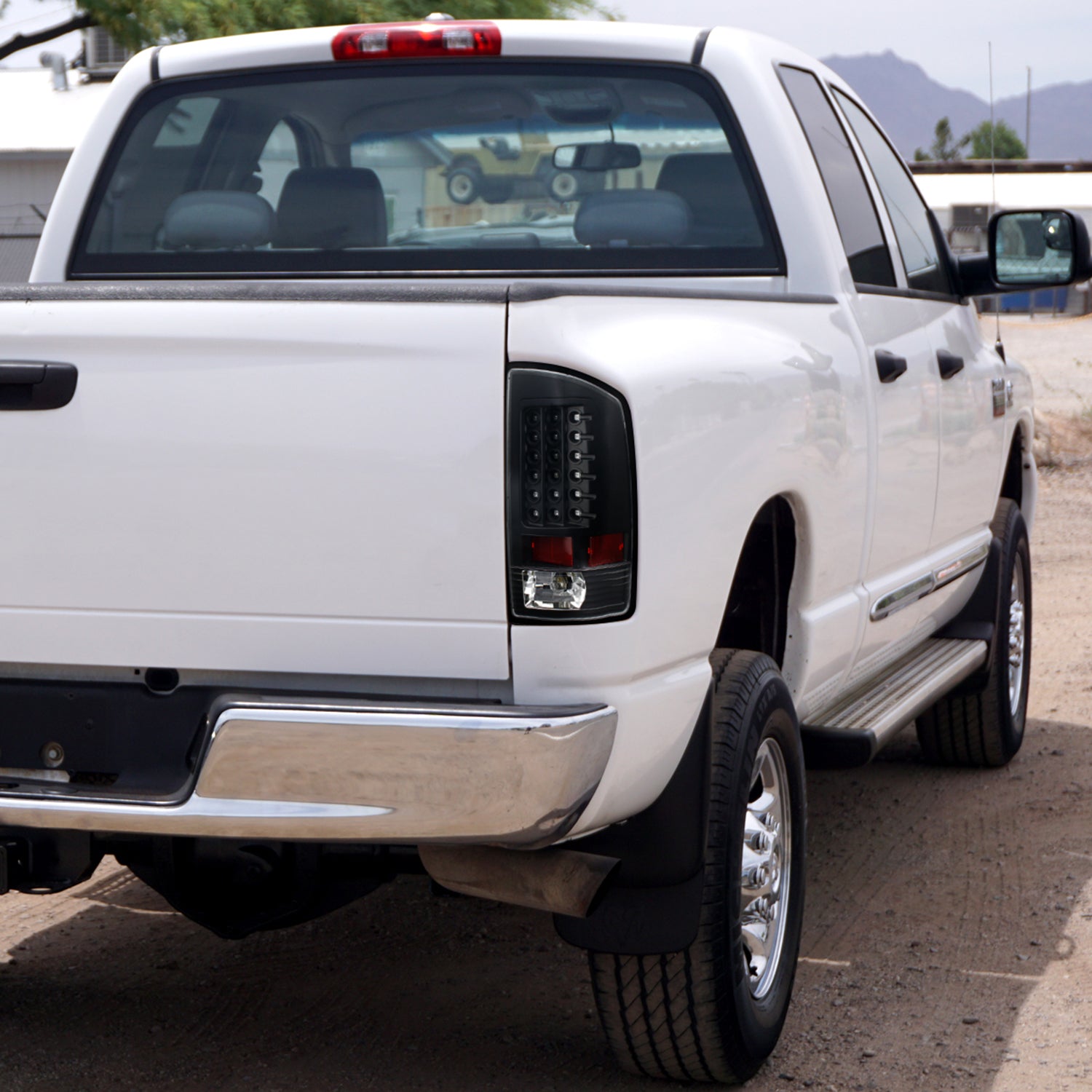 2007-2009 Dodge RAM LED Tail Lights Matte Black Housing/Clear Lens