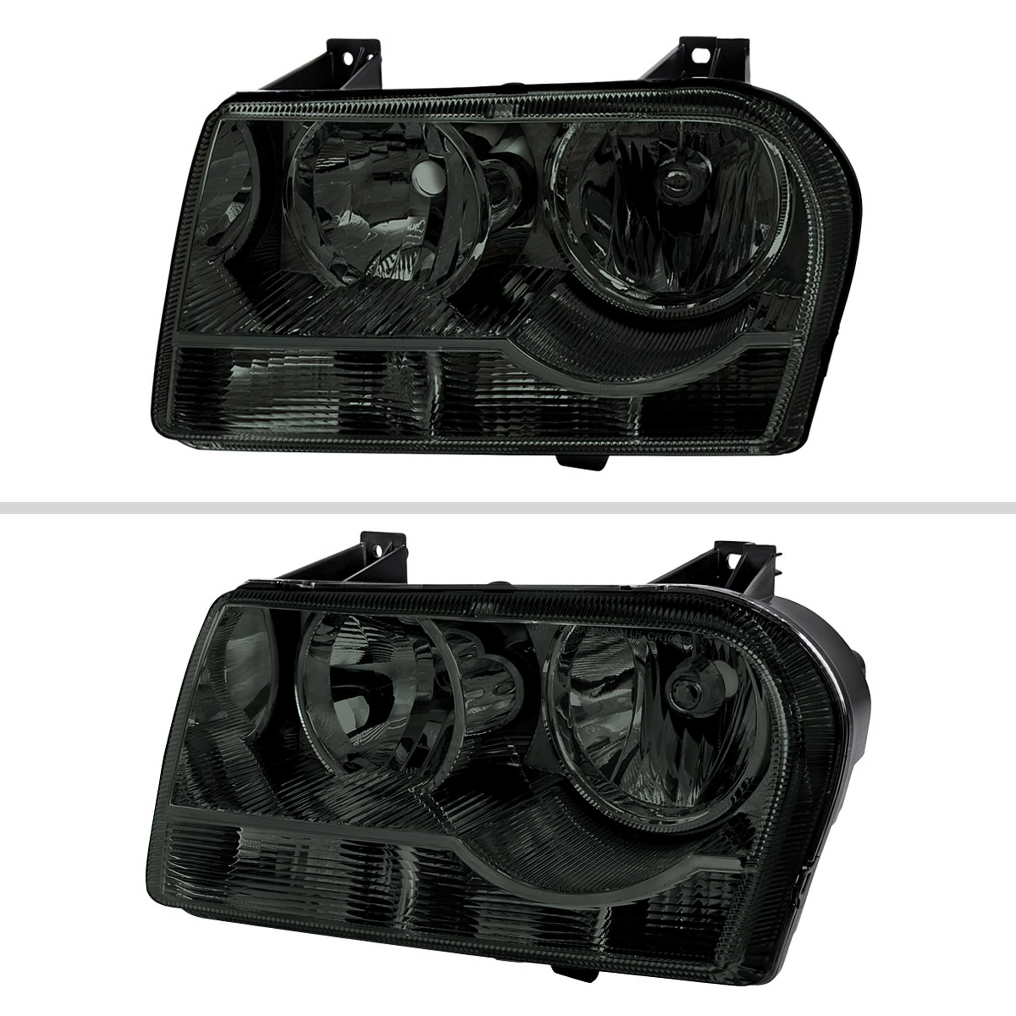 For Chrysler 300 2005-2010  Factory Style Headlights Chrome Housing Smoked Lens