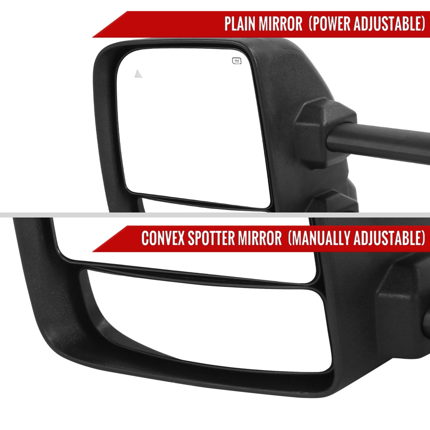 2016-2022 Nissan Titan BSM Memory Fuction & Manually Black Towing Mirrors