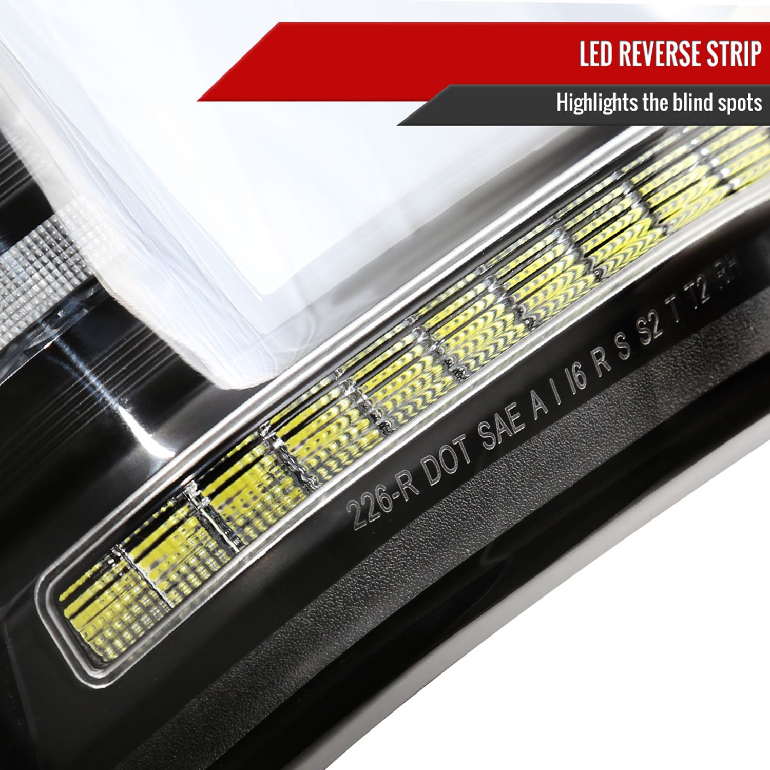 2018-2020 Ford F-150 Turn Signal Animated White LED Bar Tail Lights Matt Black
