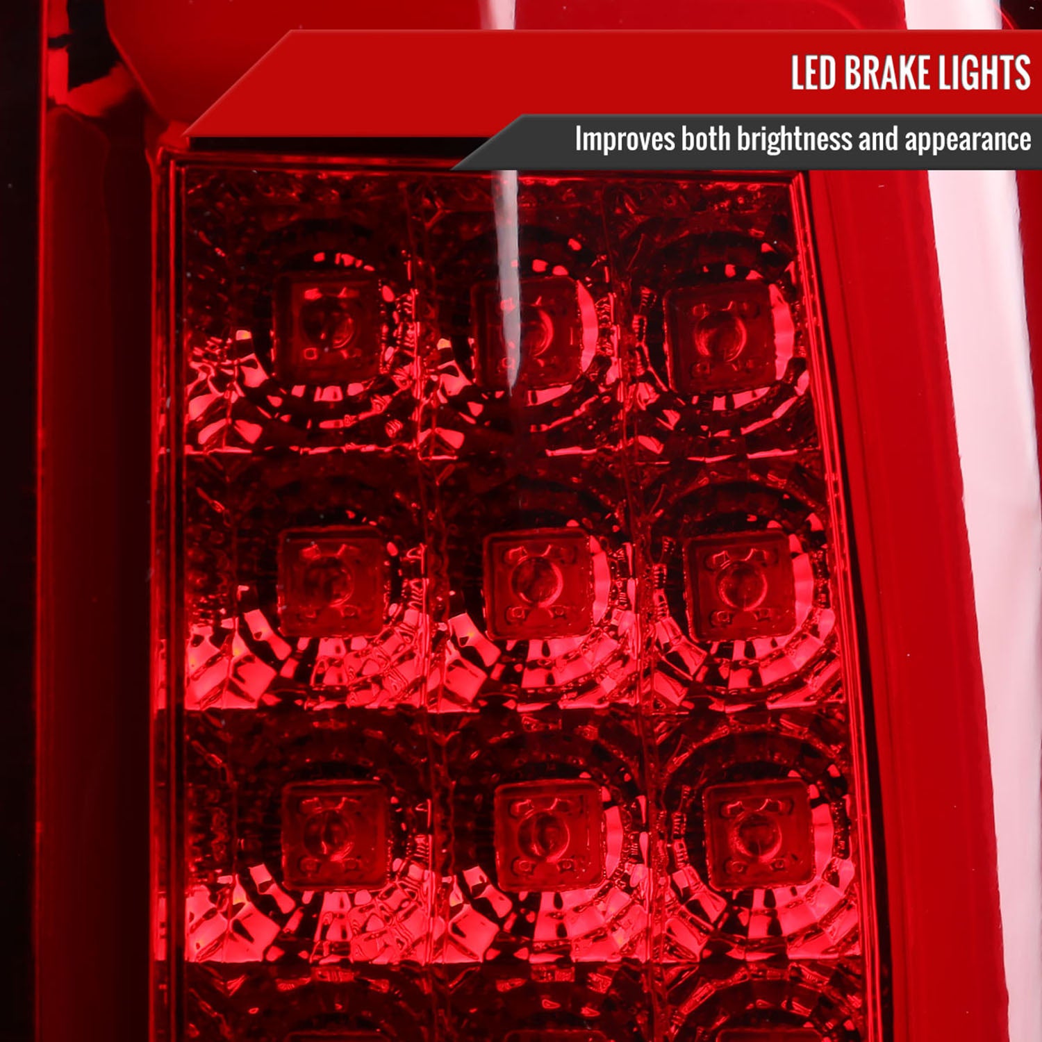 2002-2006 Dodge RAM 1500 2500 3500 LED Tail Lights Chrome Housing/Red Lens