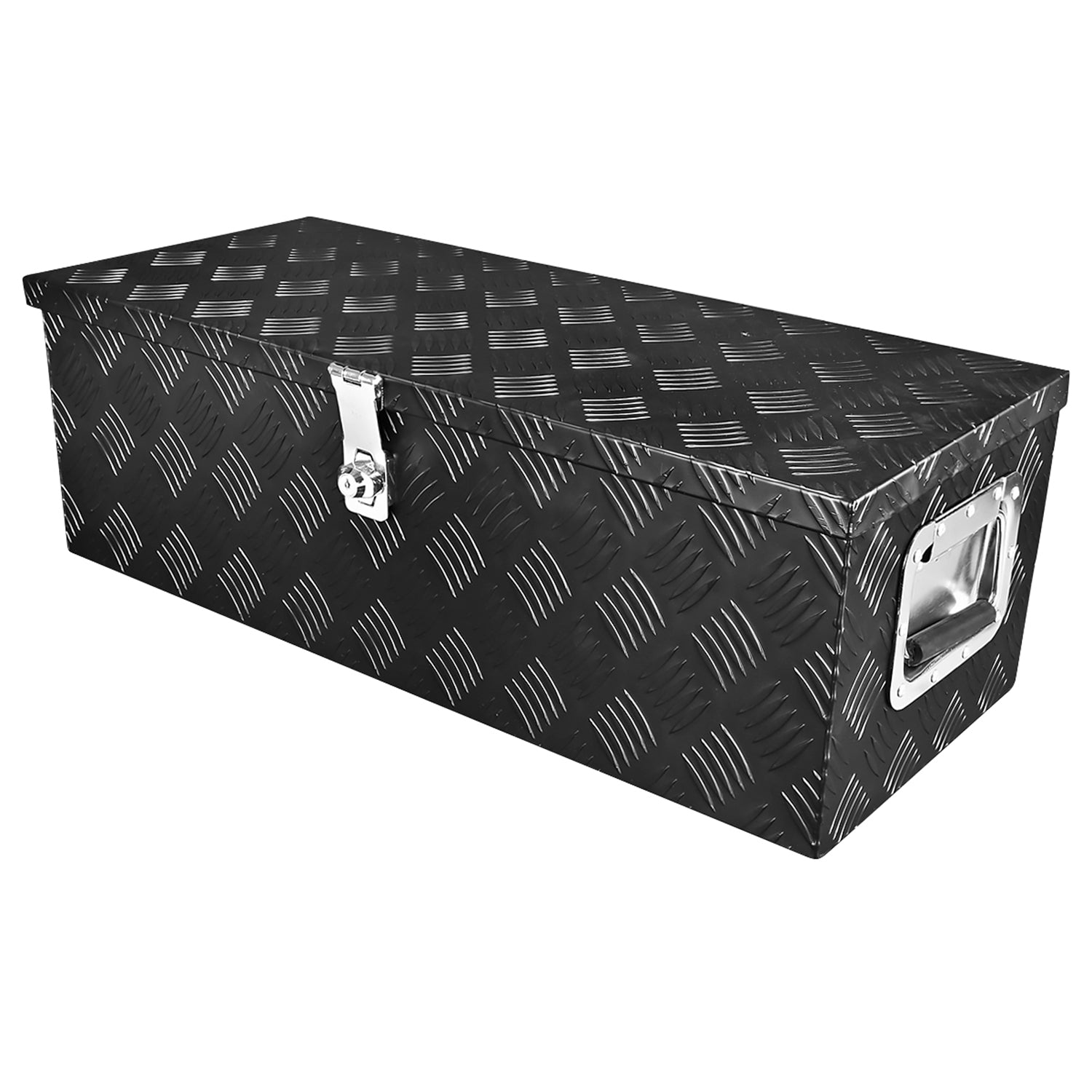 Universal 30" Heavy Duty Black Alu Truck Tool Box w/ Side Handles Lock & Keys
