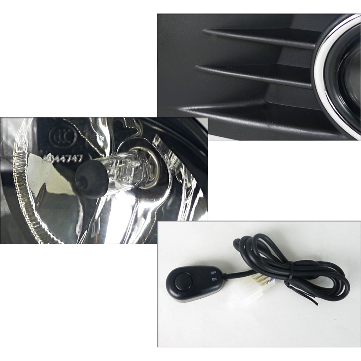 2010-2014 VW Jetta/Golf Mk6 TDI/TSI 12V/55W 9006 Fog Lights Kit Chrome/Clear