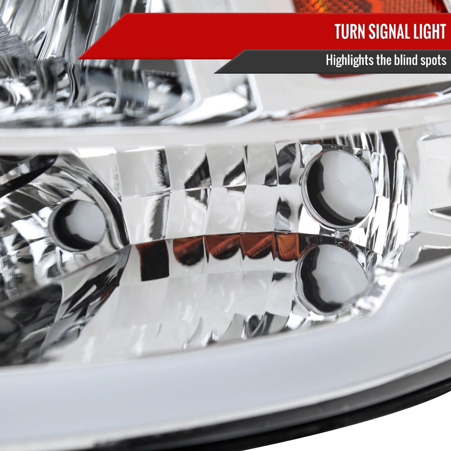 2009-2019 Dodge Ram 1500 2500 3500 Quad Headlights w/LED Tube Chrome/Clear