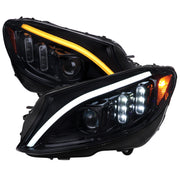 2015-2018 Mercedes-Benz C-Class W205 LED Headlights Signal Black/Light Smoke
