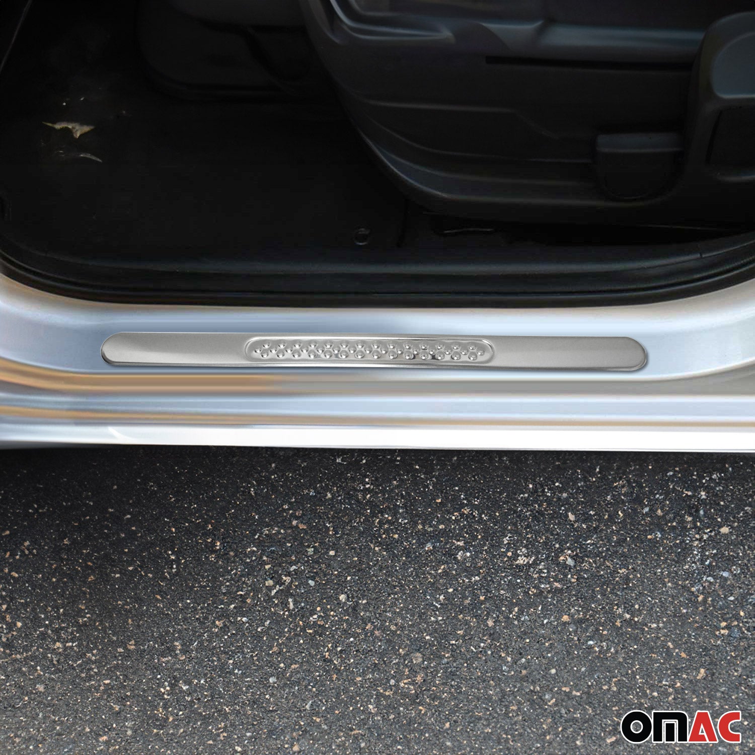 Hyundai Door Sill Scuff Plate Scratch Protector Gloss Stainless Steel Silver 4 Pcs