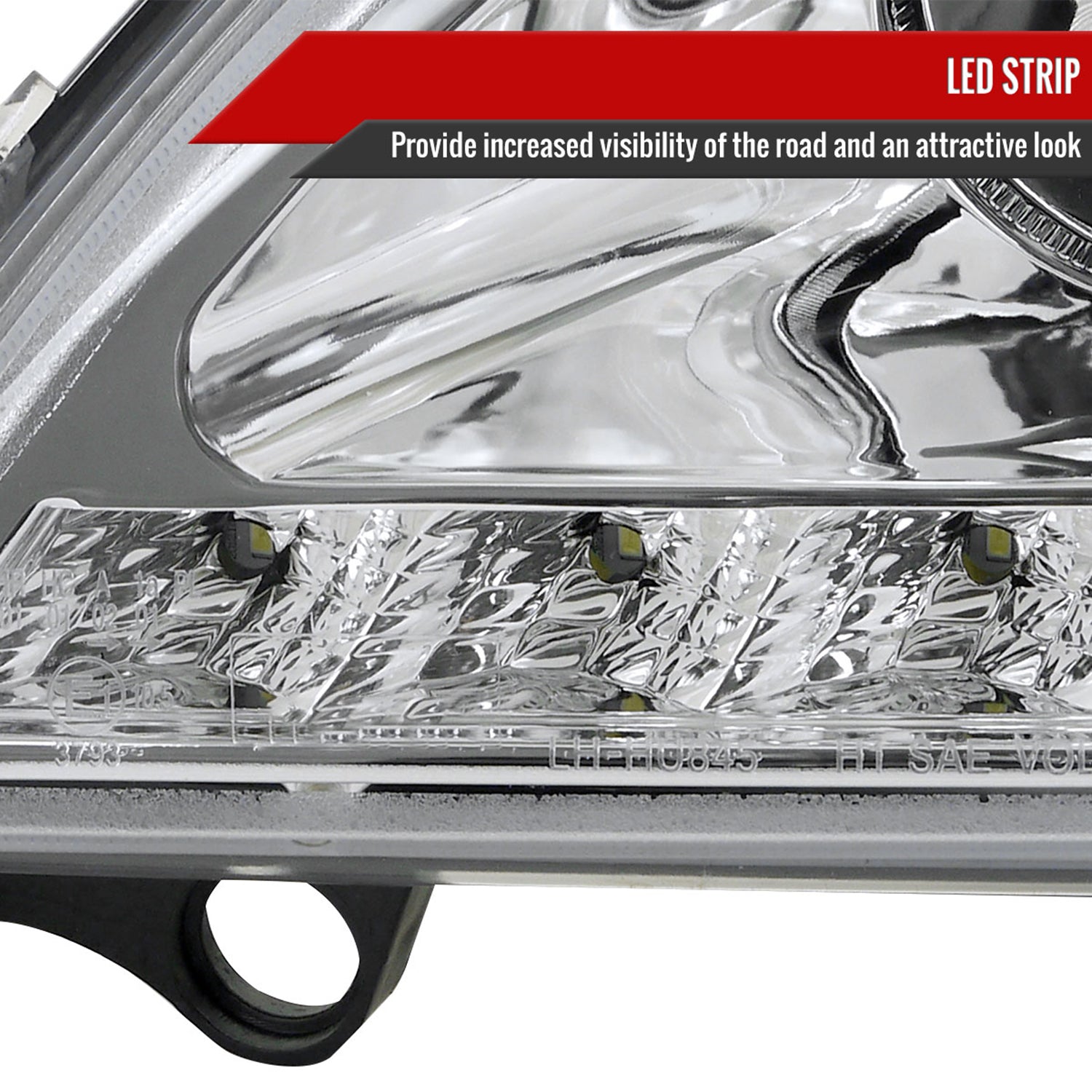 2002-2005 Mercedes Benz W163 ML Class Projector Headlights LED Light Chrome