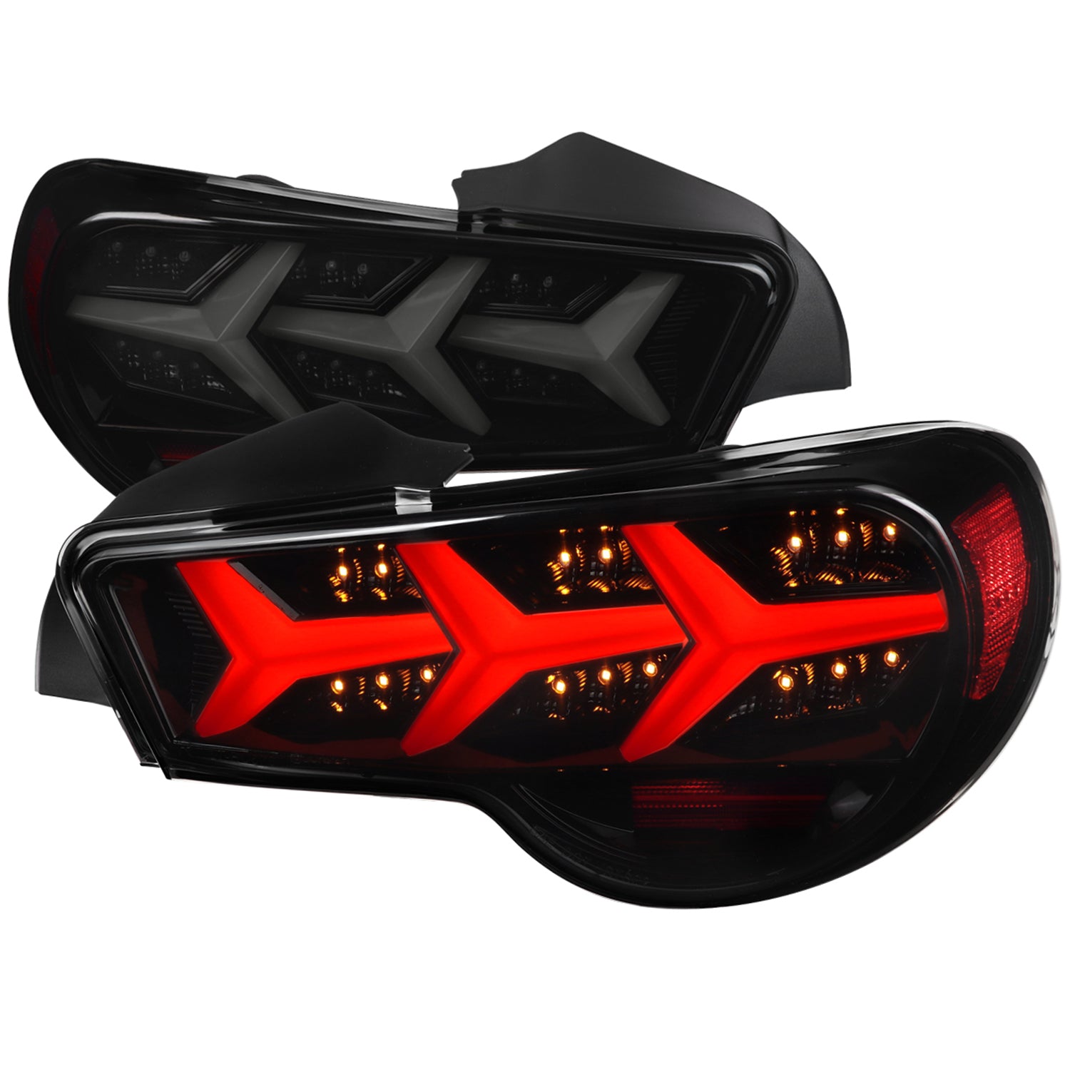 2013-2016 Scion FRS/ Subaru BRZ Lambo LED Tail Lights Glossy Black/Smoke Lens