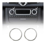 2007-2015 Smart ForTwo Radio Button Switch Seal Washer Trim Stainless Steel 2 Pcs