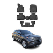 2020-2026 Ford Explorer Floor Mats Liners Full Set All Weather 6 Seats Black