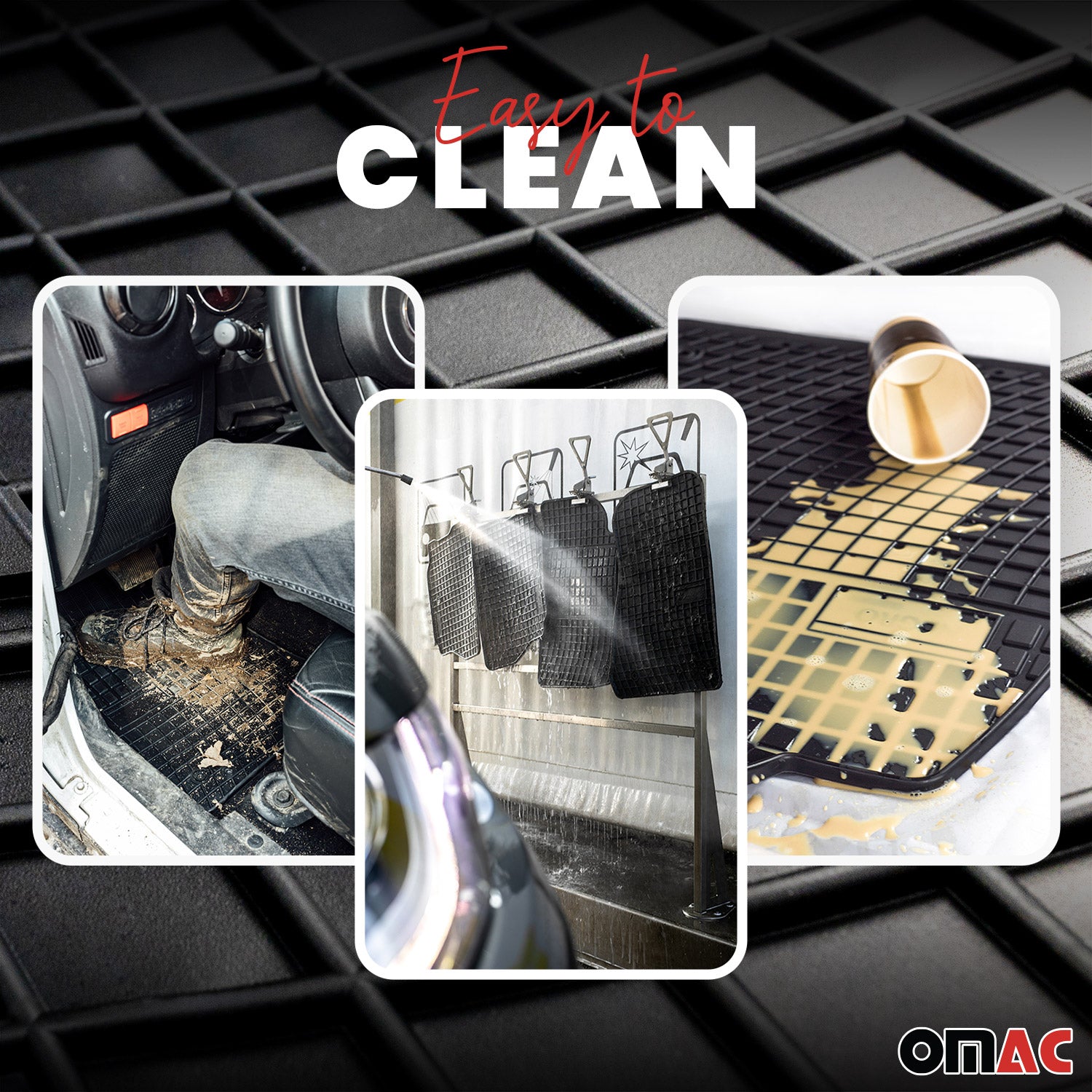OMAC Premium Floor Mats for Fiat 500X 2016-2023 All-Weather Heavy Duty 4Pcs
