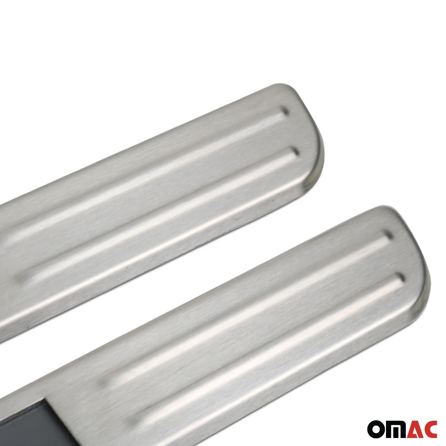 Fiat Door Sill Scuff Plate Illuminated Sport Stainless Steel Silver 2 Pcs