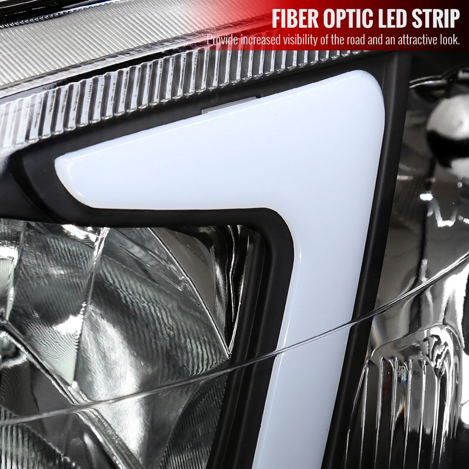 1999-2000 Honda Civic Coupe/Sedan LED Bar Factory Headlights Matt Black/Clear