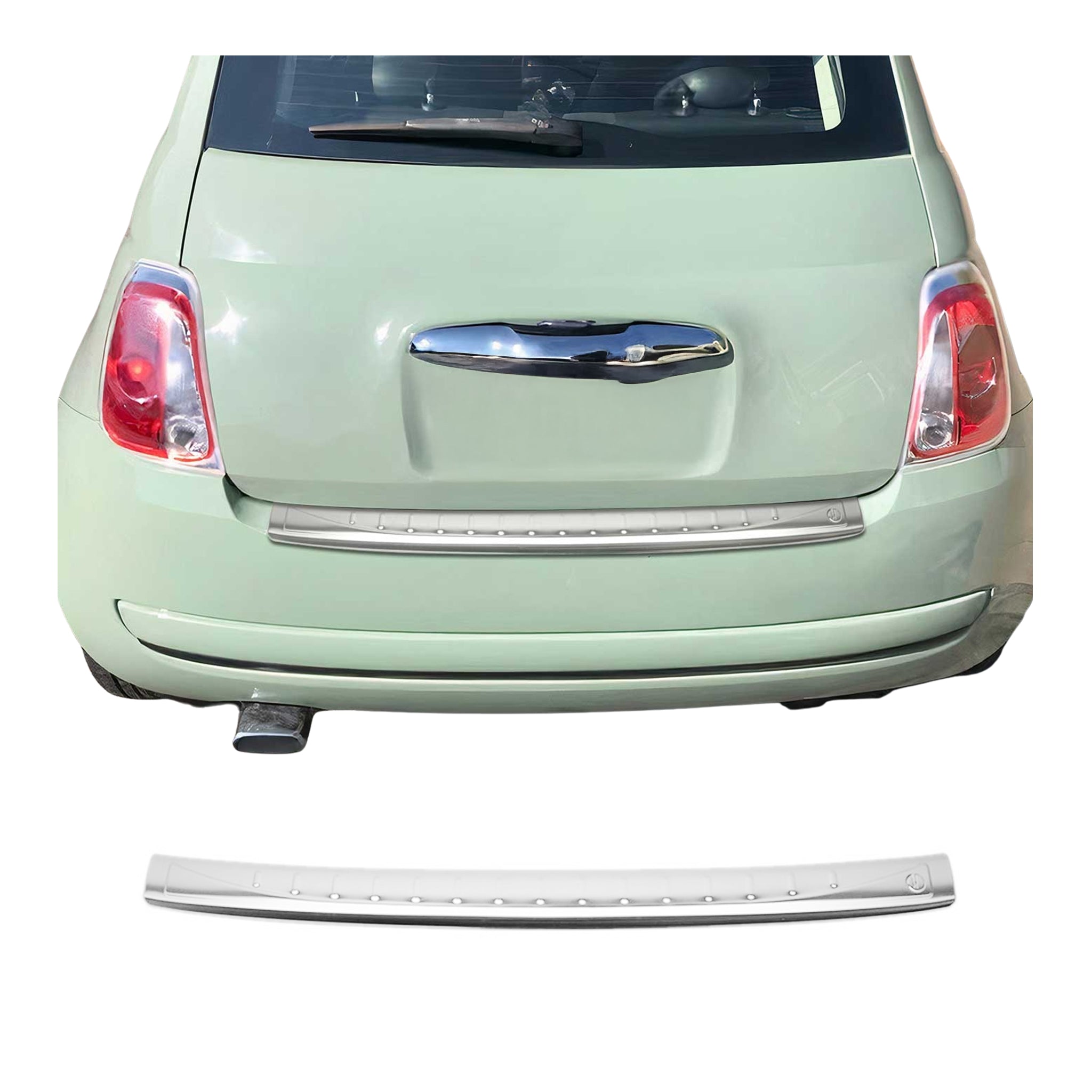 2012-2016 Fiat 500 Rear Bumper Guard Stainless Steel Brushed