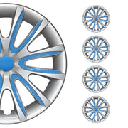 Bicolo Hub Caps Wheel Cover 14" Gray & Blue Full Set 4 pcs.