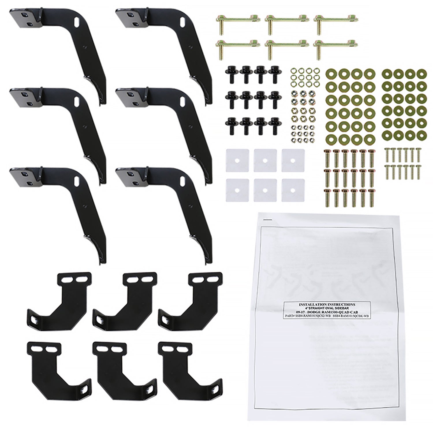 2009-2018 Dodge RAM 1500 / RAM Classic Quad Cab 4" Steel Side Step Nerf Bars
