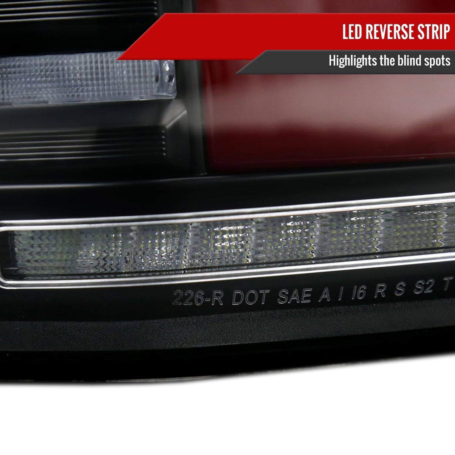 2018-2020 Ford F-150 Turn Signal Animated Red LED Bar Tail Lights Matt Black