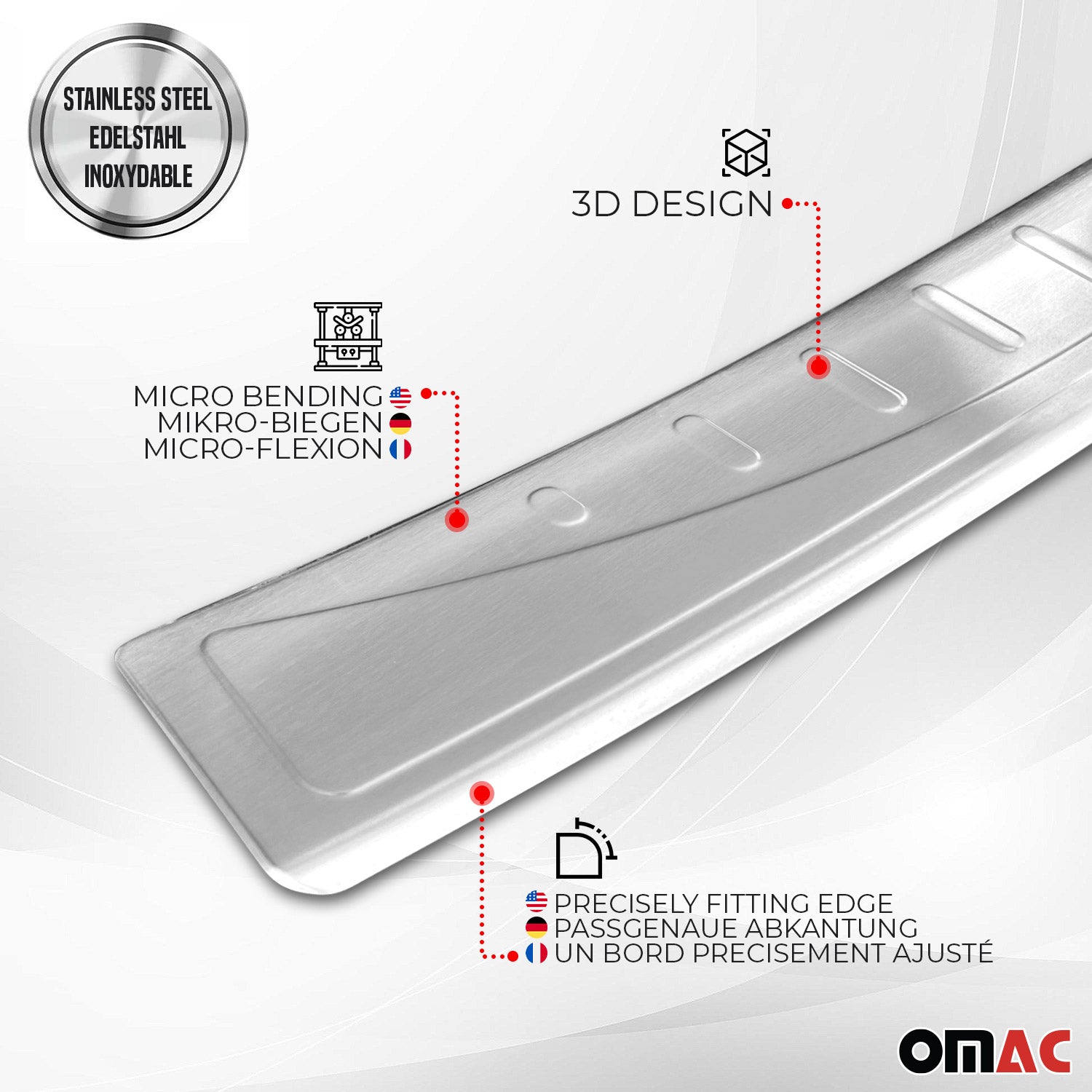 2018-2024 VW Tiguan Rear Bumper Guard Stainless Steel Brushed
