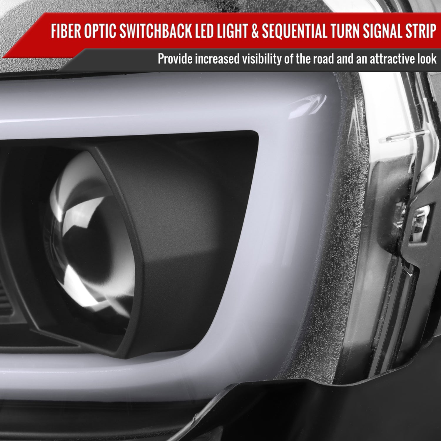2014-2015 Chevy Camaro LED Projector Headlights Turn Signal Lights Matte Black
