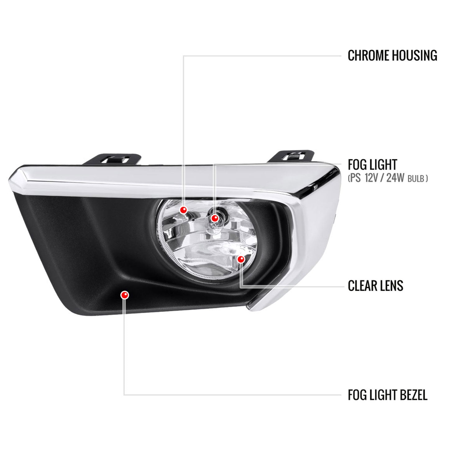 2021-2022 Chevrolet Colorado Fog Lights Kit Chrome Housing/Clear Lens