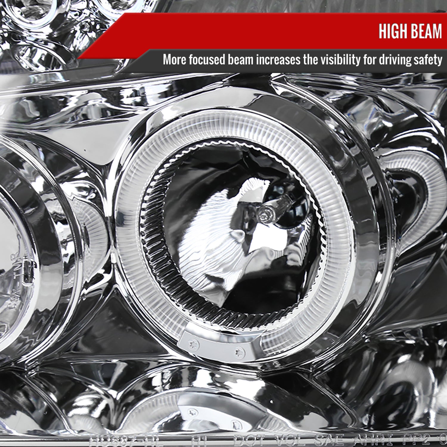 2005-2007 Dodge Magnum Dual Halo Projector Headlights Chrome/Clear Lens
