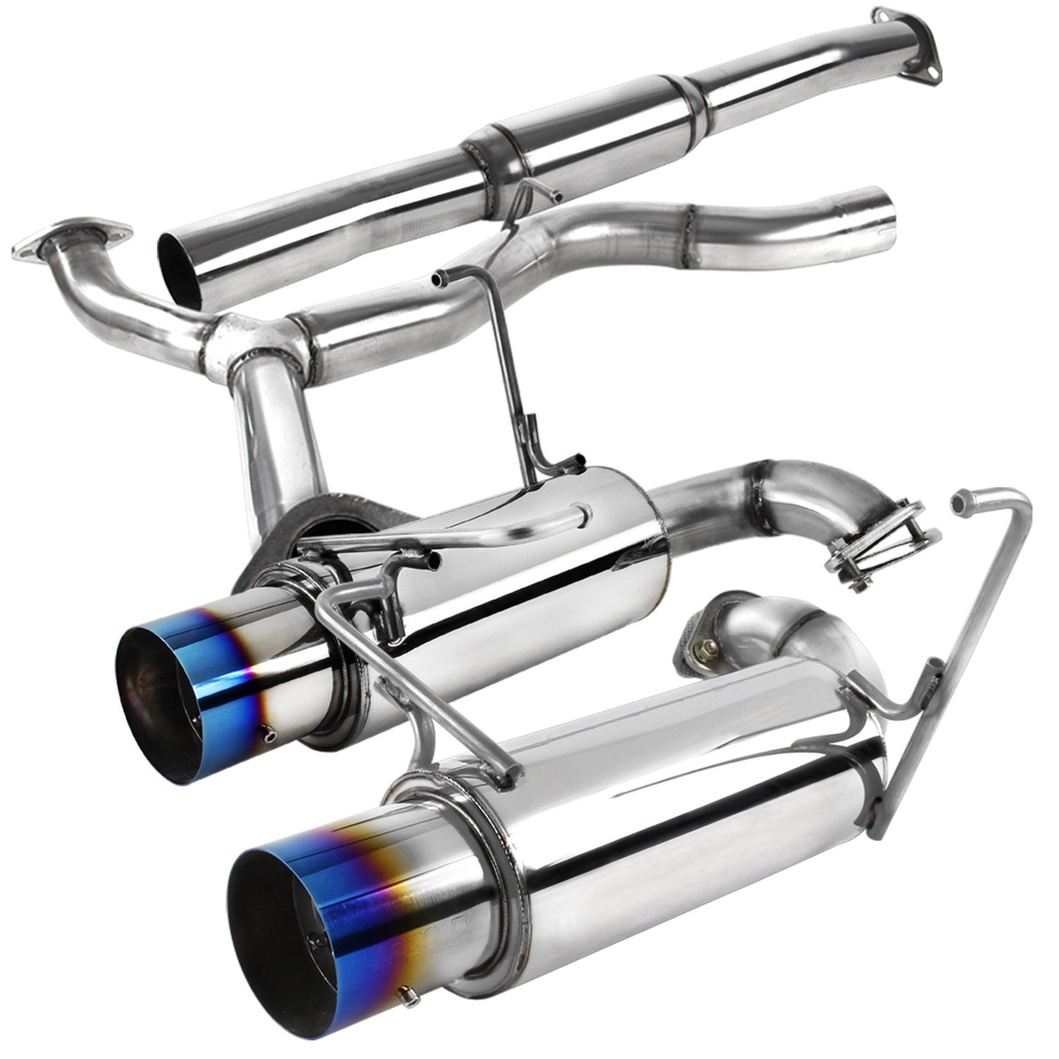 2008-2014 Subaru Impreza WRX STI Sedan Steel N1 Dual Catback Exhaust Burnt Tip