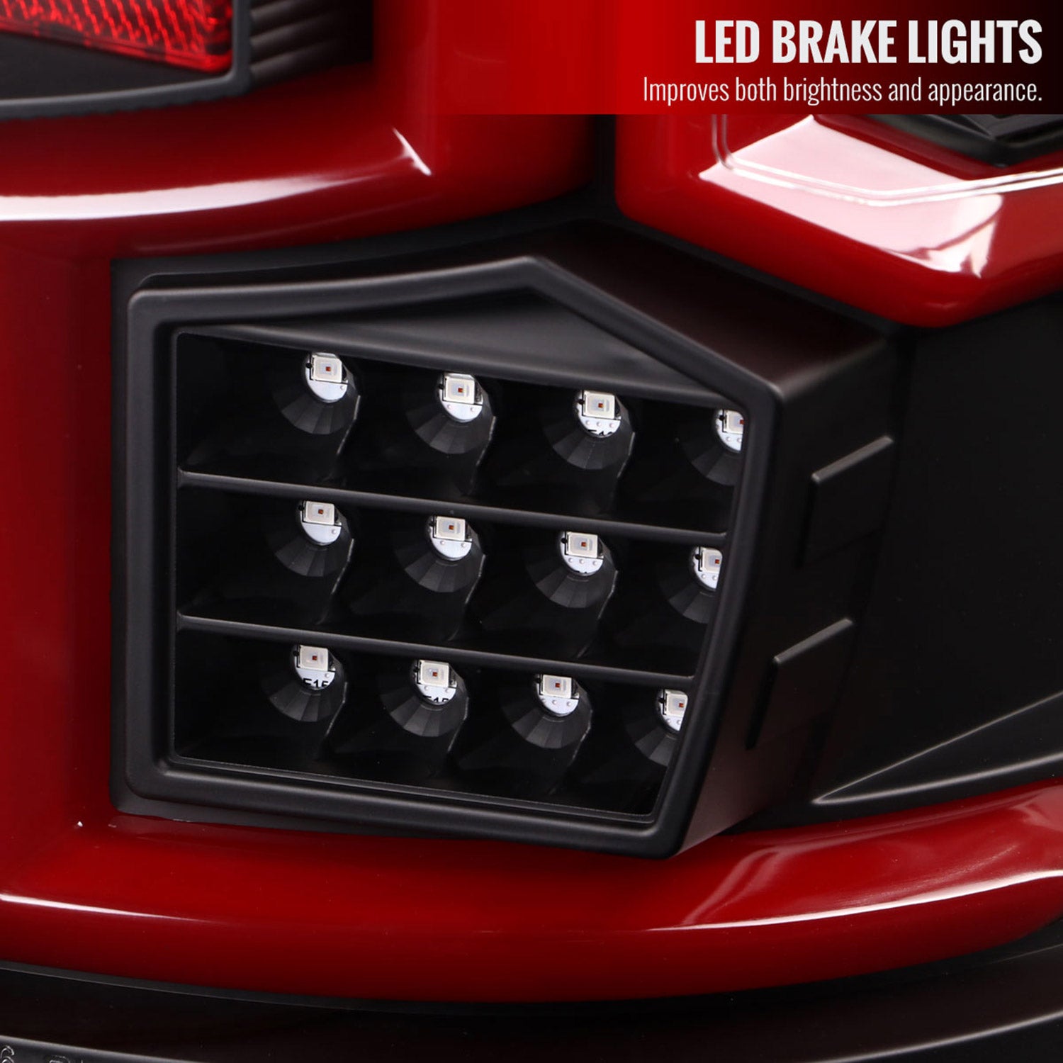 2019-2024 Dodge RAM 2500/3500 Red LED Bar Signal Tail Lights Black/Clear