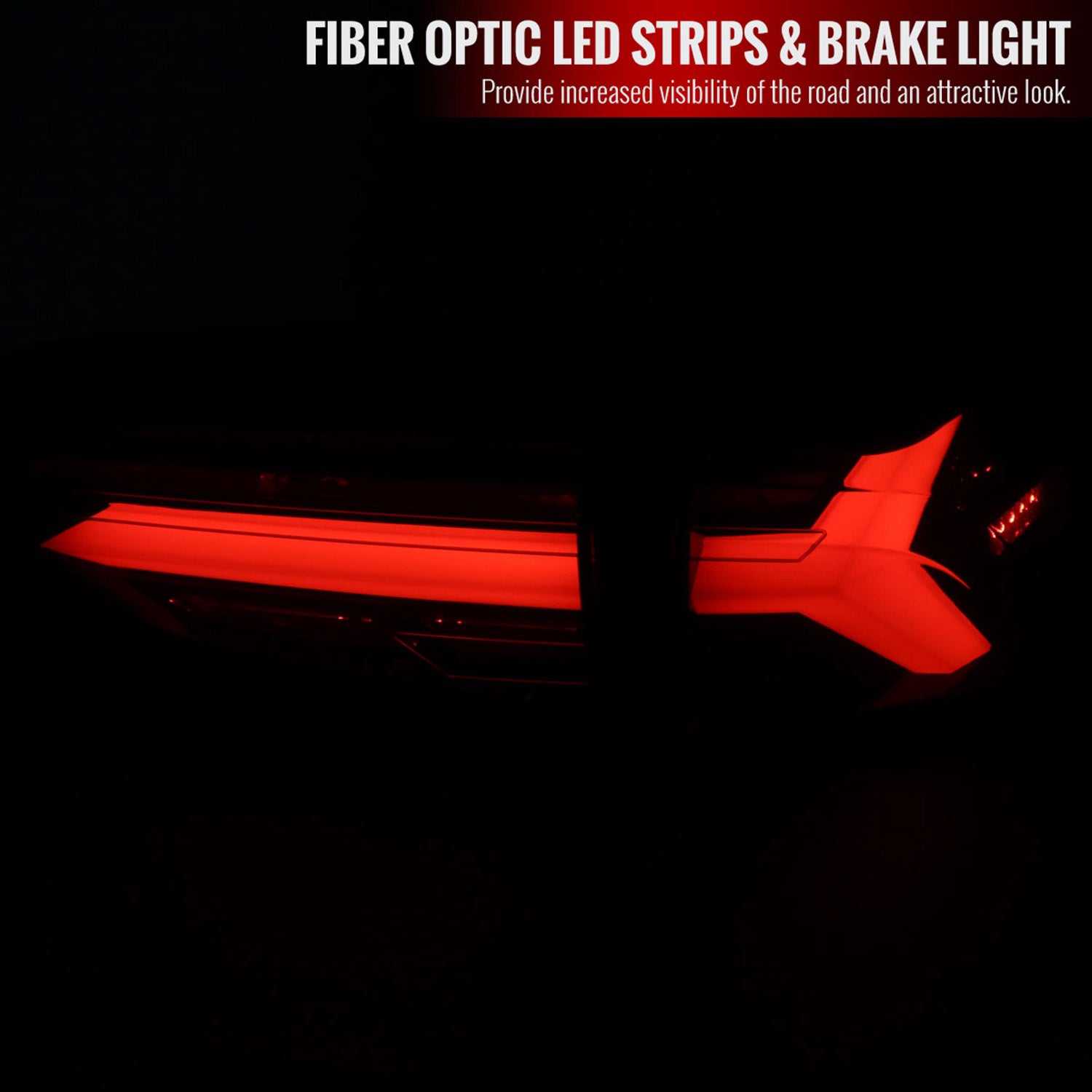 2019-2024 Toyota RAV4 White LED Bar Signal Tail Lights Glossy Black/Dark Smoke