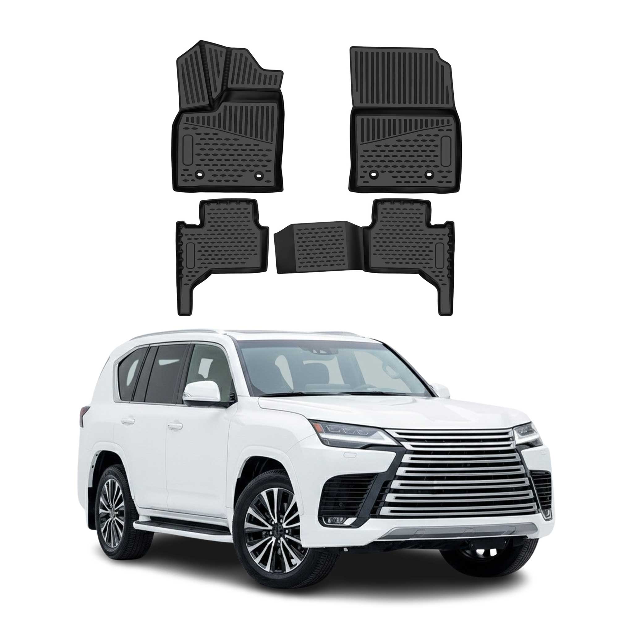 OMAC Floor Mats Liner for Lexus LX600 2022-2026 5 Seats Rubber TPE Black