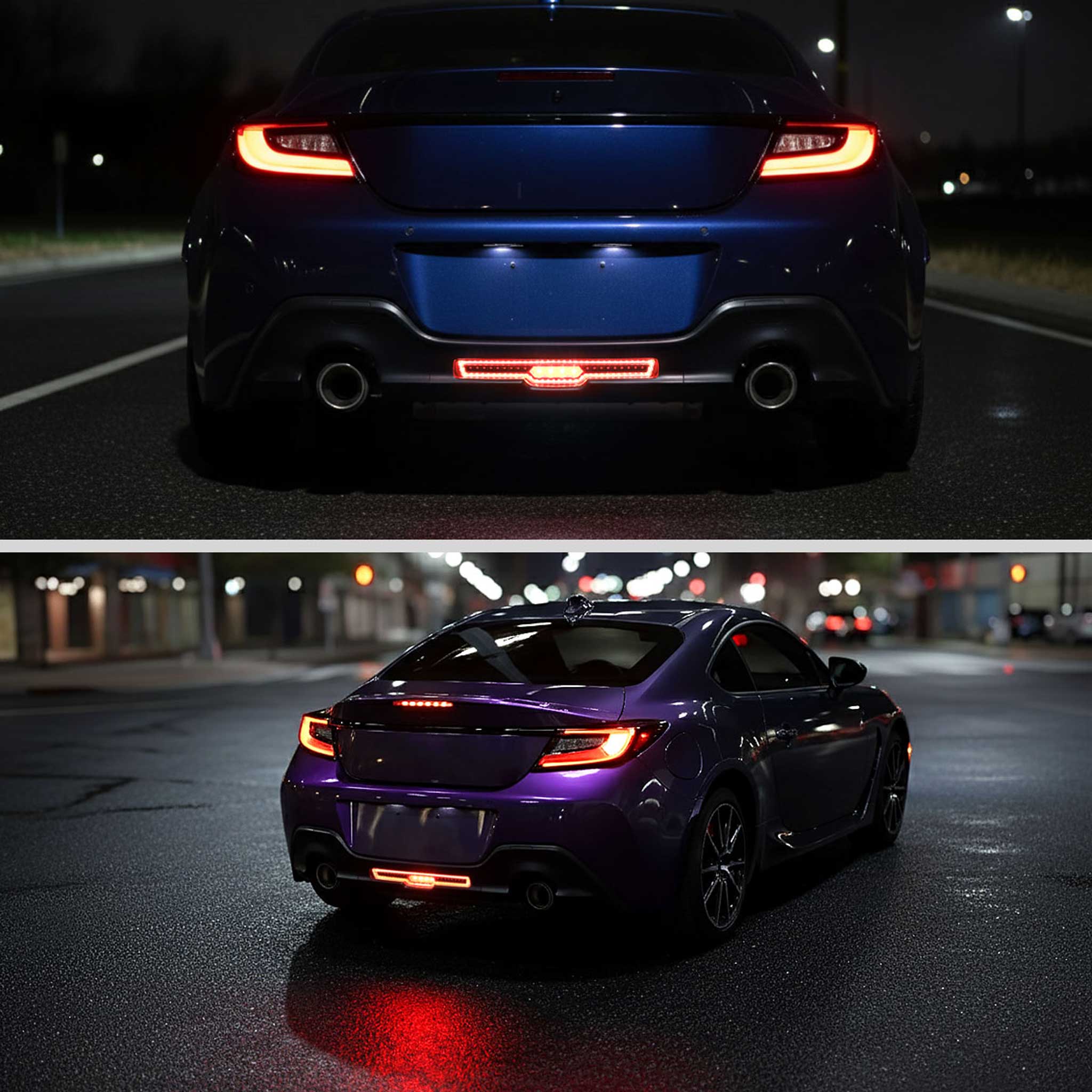 For Toyota GR86 / Subaru BRZ 2022-2024 Rear Bumper Full LED 4th Reverse Tail Brake Light Jet Black Housing Clear Lens