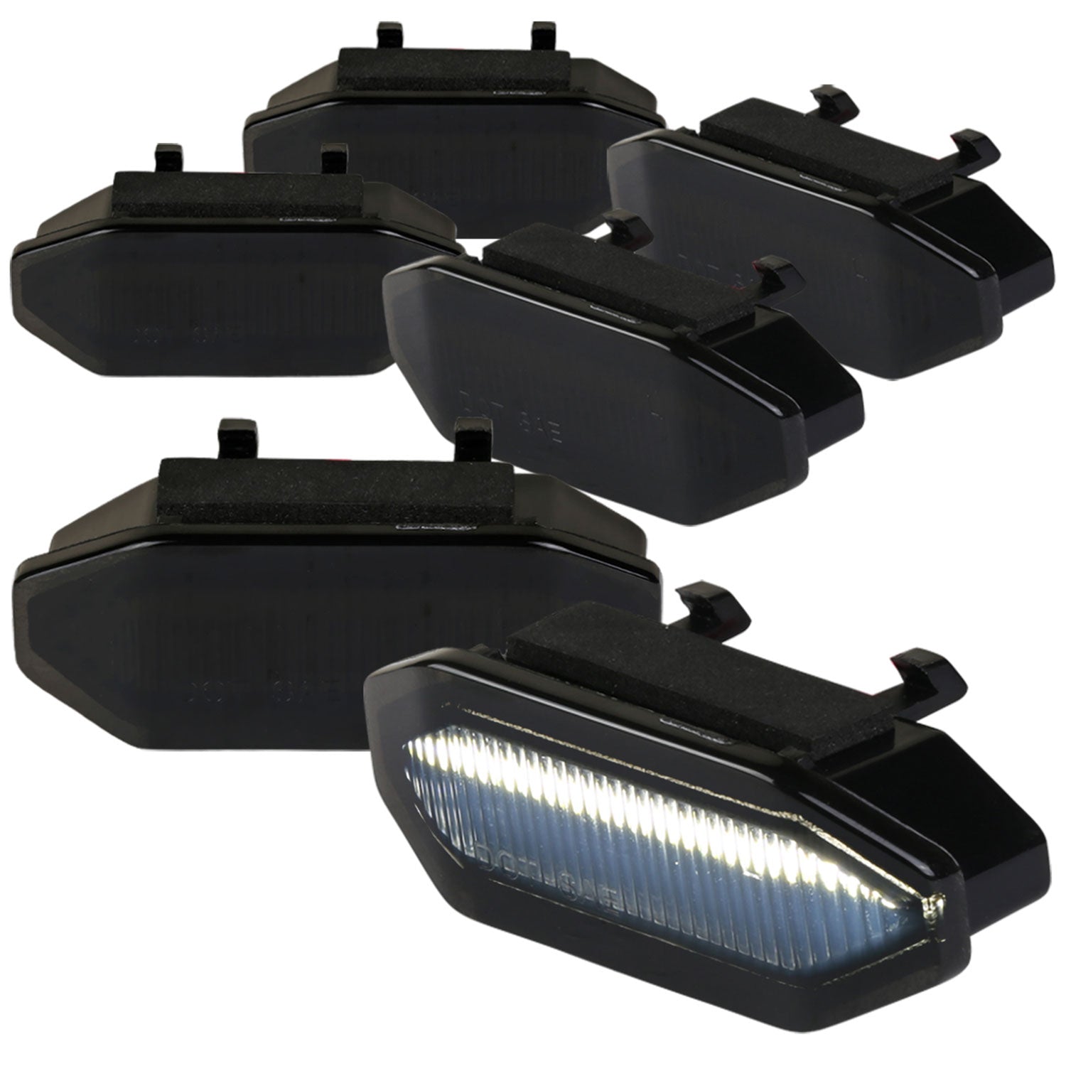 2015-2017 Ford Mustang Front Grille LED Driving Lights - 6PC Black/Smoke Lens