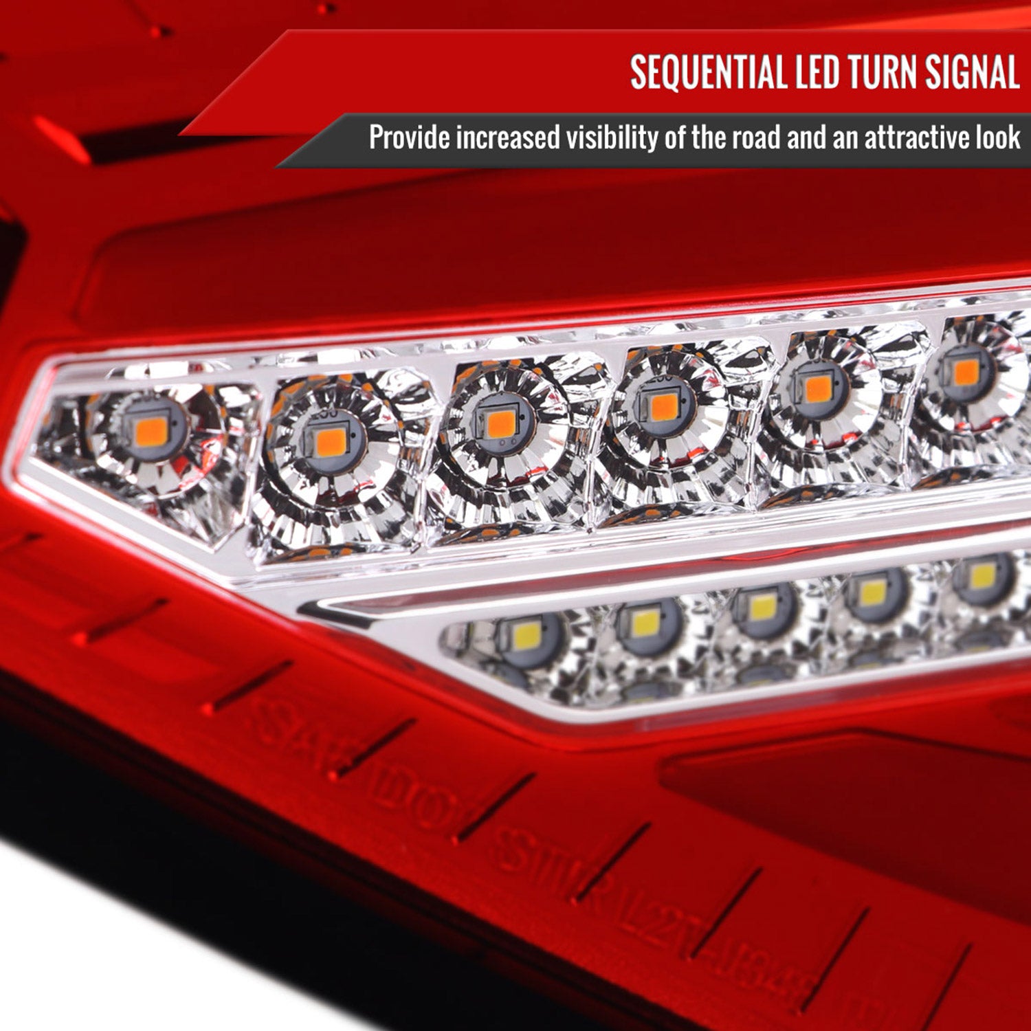 2008-2014 Subaru Impreza WRX Hatchback LED Tube Tail Lights Chrome/Red