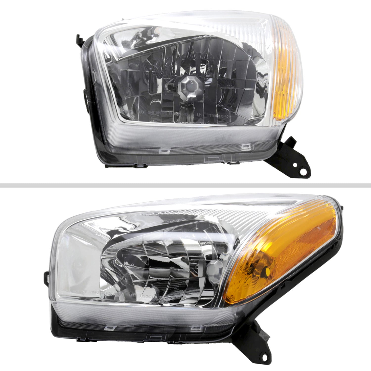2001-2003 Toyota RAV4 Factory Style Headlights Chrome Housing/Clear Lens