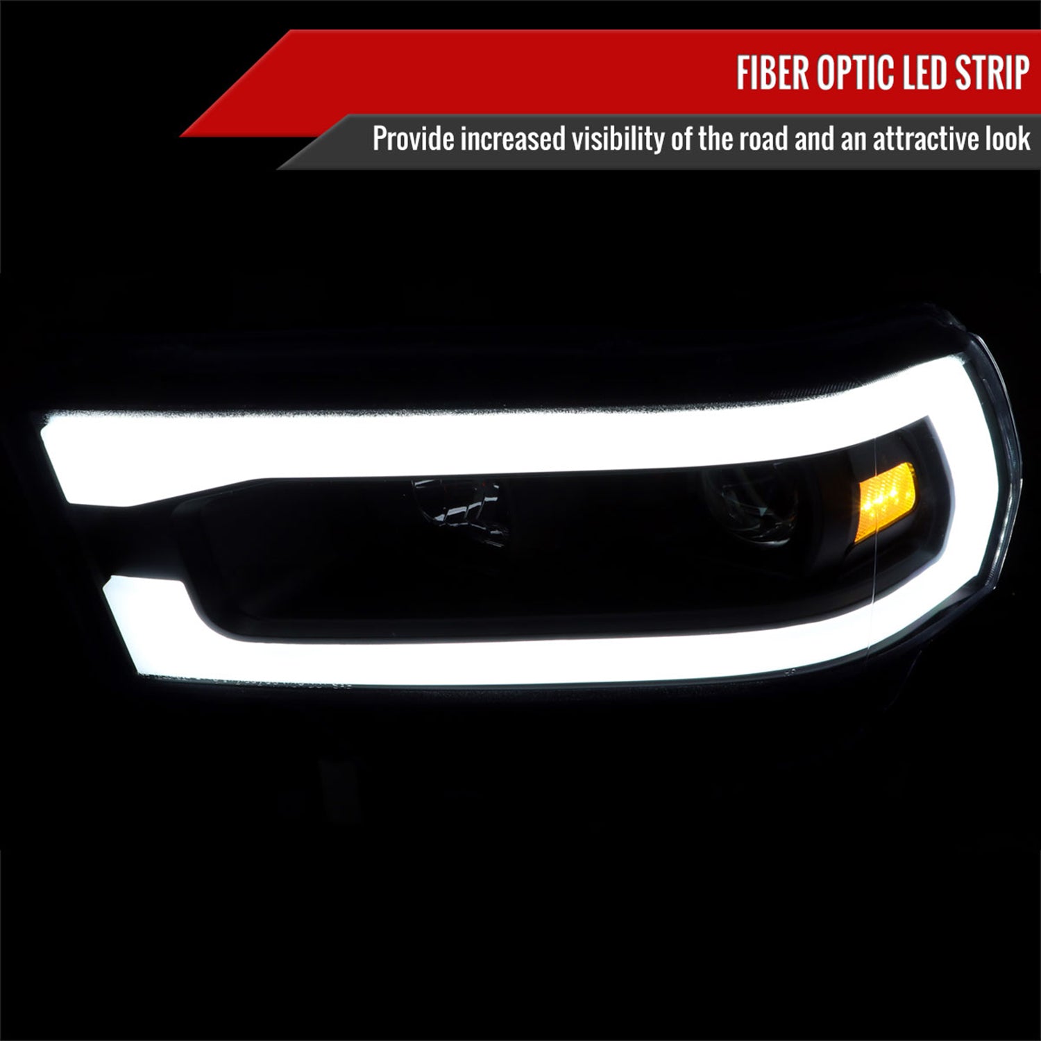 2019-2024 Dodge RAM 2500/3500/4500/5500 LED Tube Projector Headlights Black