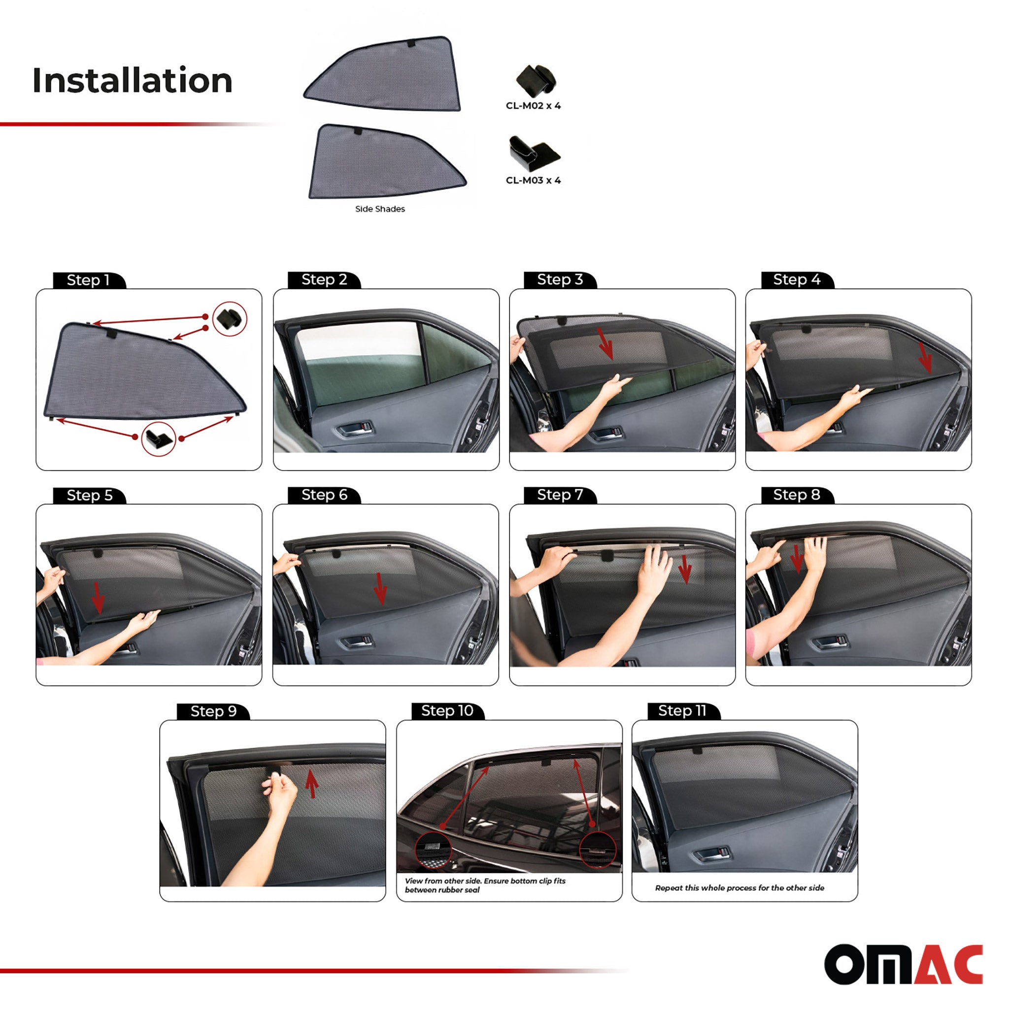 2019-2026 Toyota Corolla Hatchback Side Rear Window Curtain Mesh Black 2Pcs
