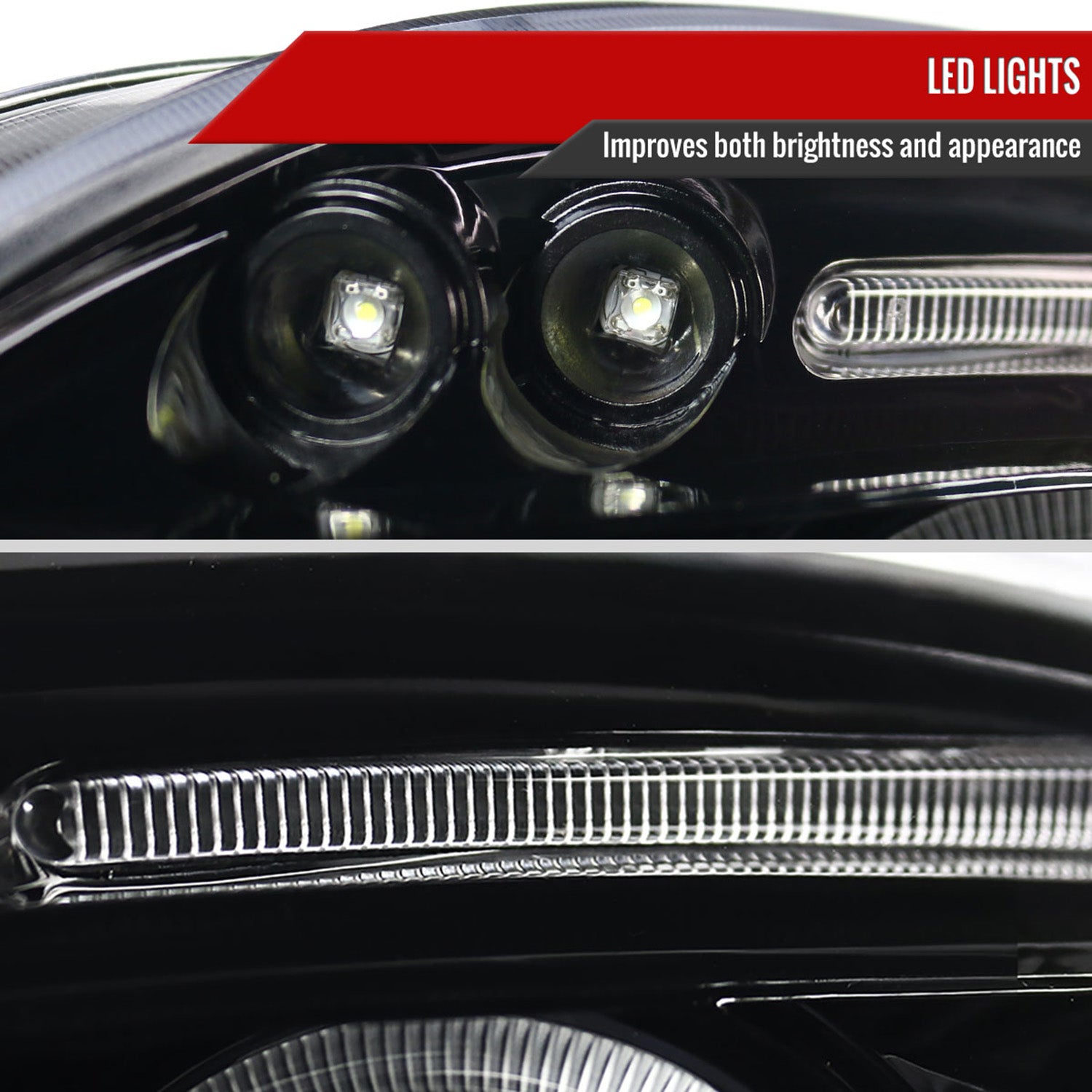 2006-2011 Mitsubishi Eclipse Dual Halo Projector Headlights Jet Black/Clear