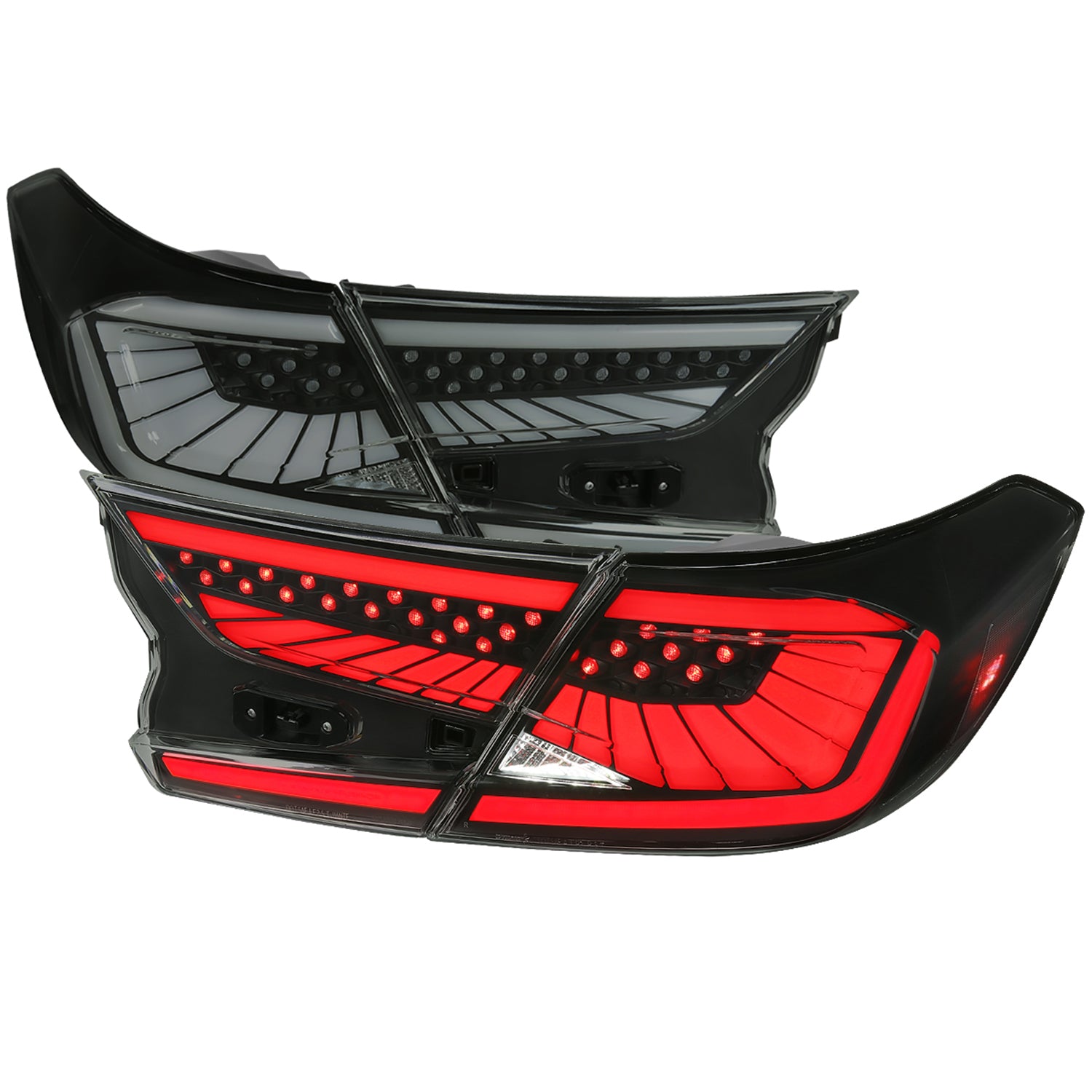 2018-2022 Honda Accord Sedan SQ2 LED Signal Tail Lights Glossy Black/Smoke