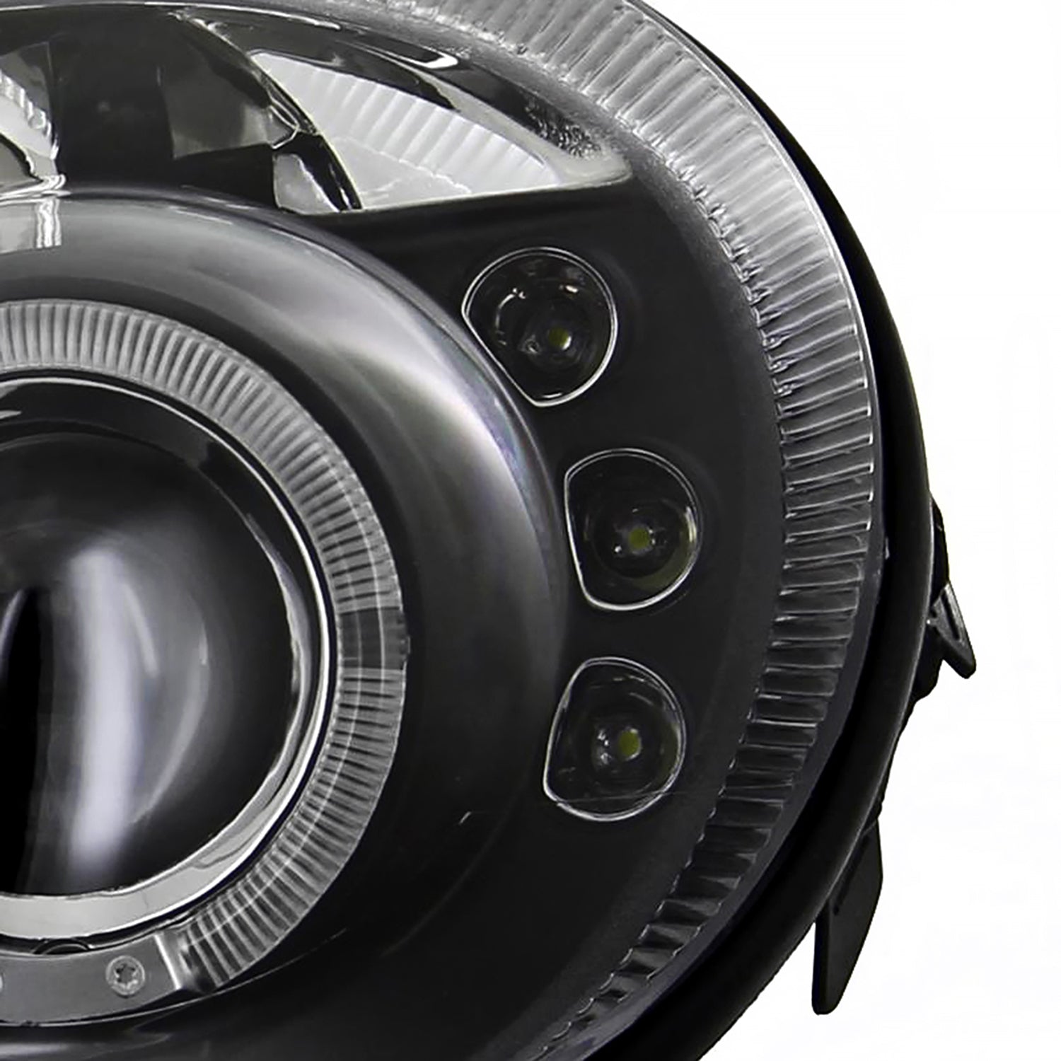 2003-2005 Dodge Neon Dual Halo Projector Headlights Matte Black/Clear Lens